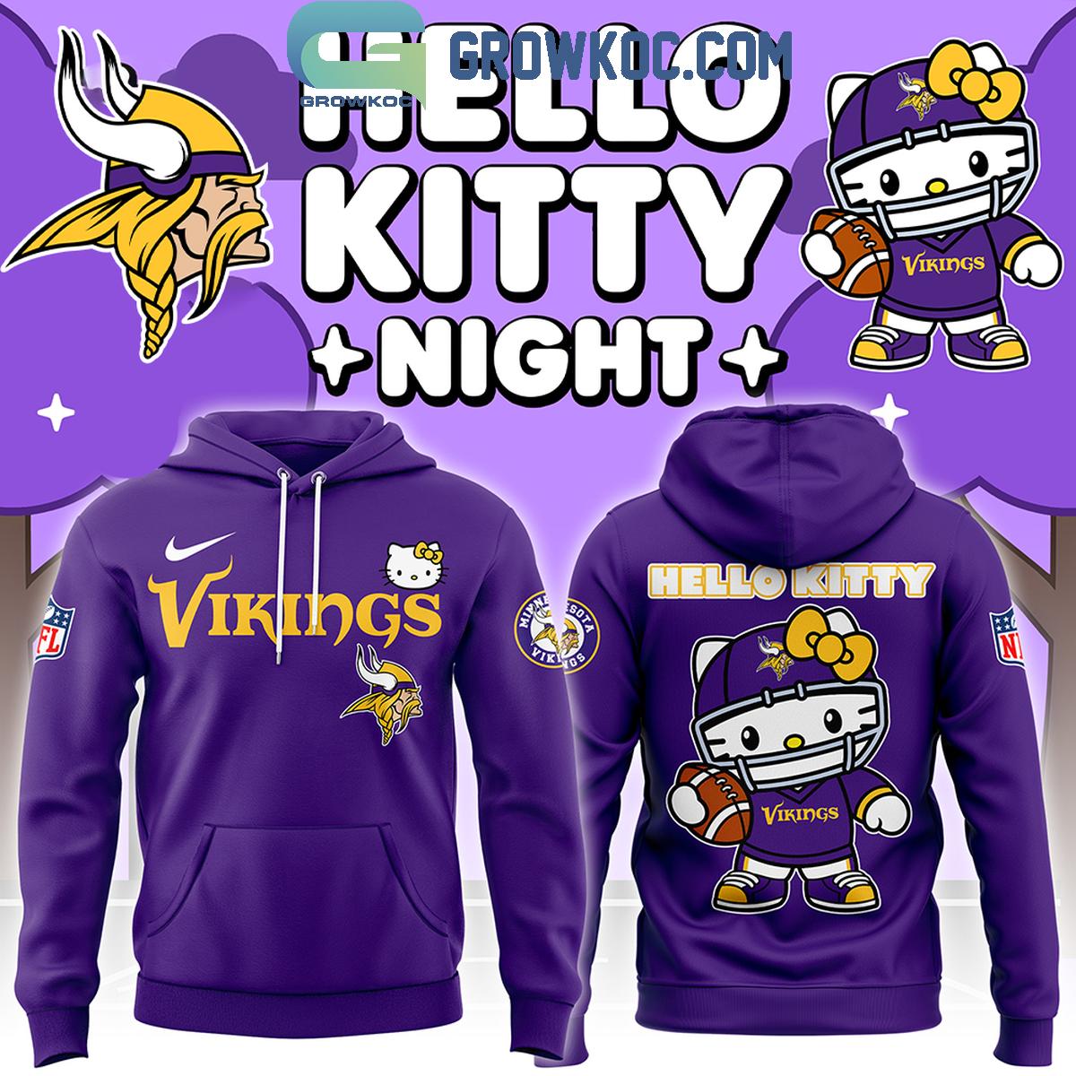 Minnesota Vikings 2024 Hello Kitty Football Gameday Ready Hoodie T Shirt 1 3u7IX