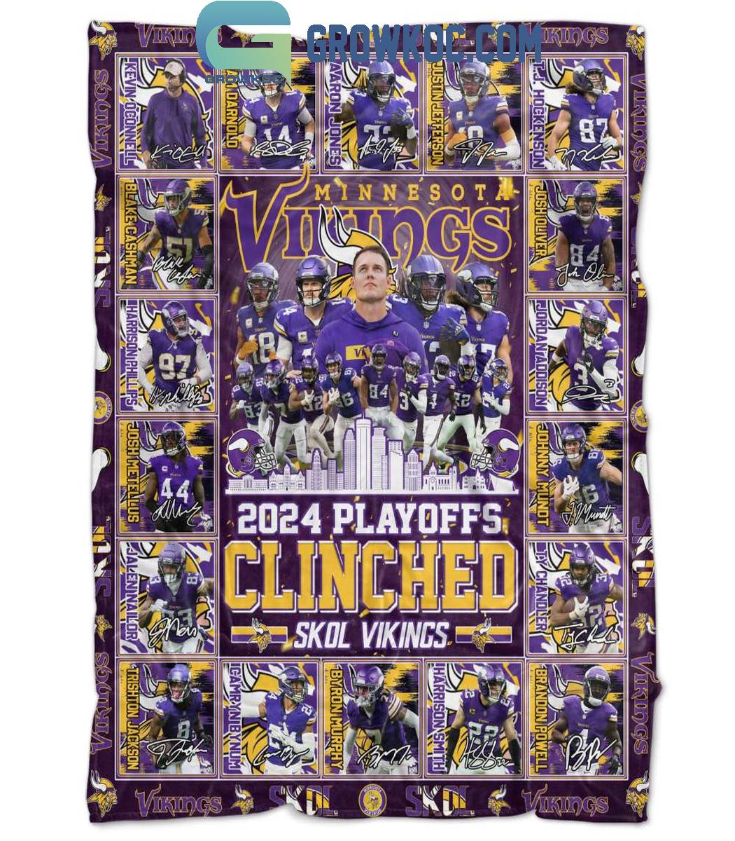Minnesota Vikings 2024 Playoffs Clinched Skol Vikings Fleece Blanket Quilt 1 ucKva Minnesota Vikings 2024 Playoffs Clinched Skol Vikings Fleece Blanket Quilt 1 ucKva