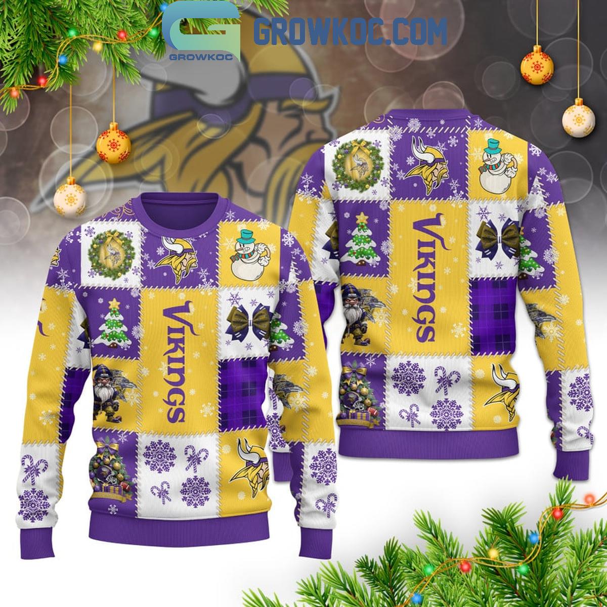 Minnesota Vikings 2025 Seasons Greetings Christmas Celebration Ugly Sweater 1 3yCT8