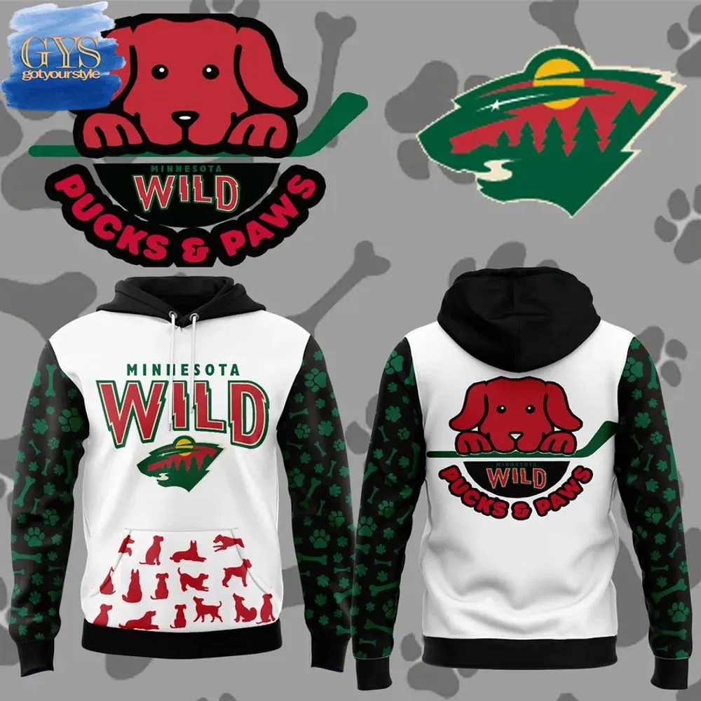 Minnesota Wild Pucks And Paws Limited Edition Hoodie 1