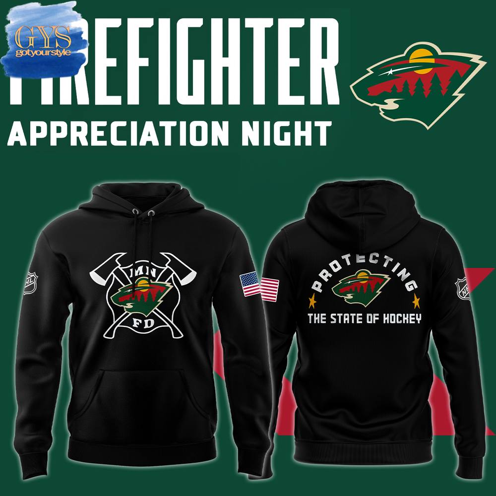 Minnesota Wild x 2024 Firefighter Appreciation Night Premium Limited Edition Hoodie 1