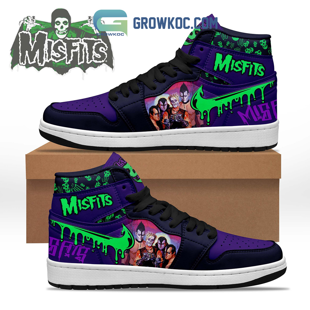Misfits Rock Band Fan Air Jordan 1 Shoes2B1 1olxz