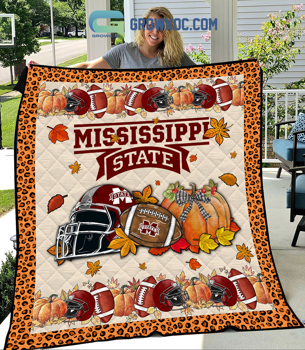 Mississippi State Bulldogs NCAA Football Welcome Fall Pumpkin Halloween Fleece Blanket Quilt2B1 RM8nd Mississippi State Bulldogs NCAA Football Welcome Fall Pumpkin Halloween Fleece Blanket Quilt2B1 RM8nd