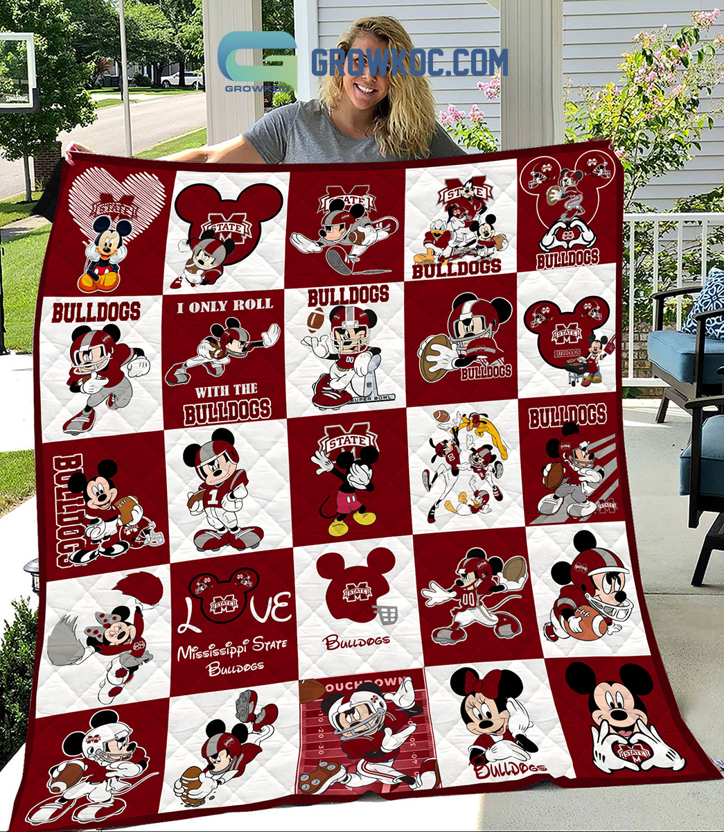 Mississippi State Bulldogs NCAA Mickey Disney Fleece Blanket Quilt2B1 f9Teb