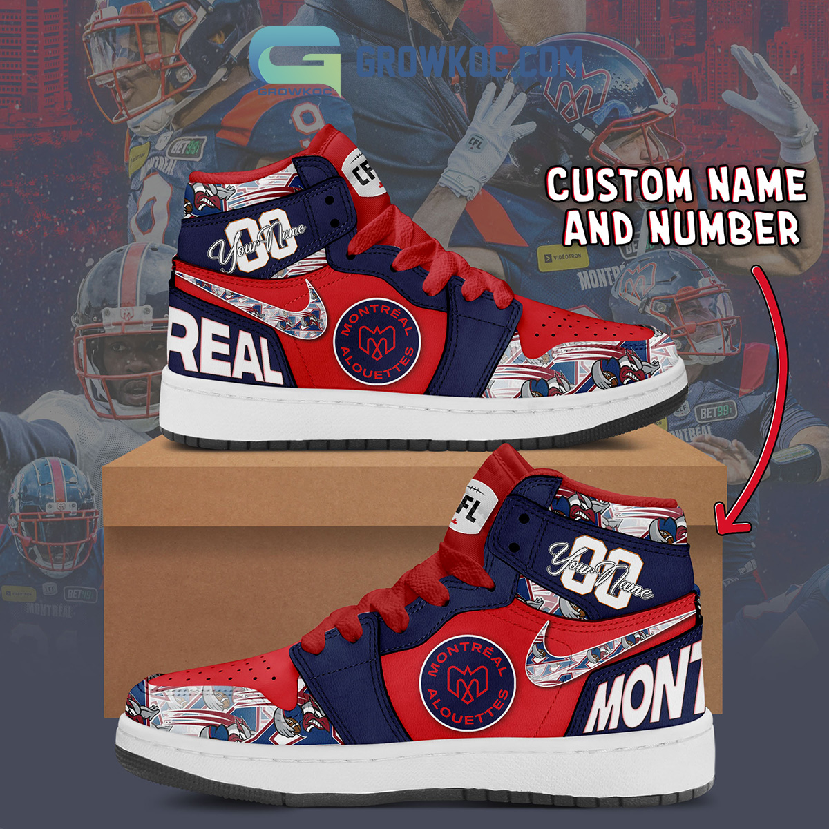 Montreal Alouettes Personalized Air Jordan 1 Shoes2B1 owm2q