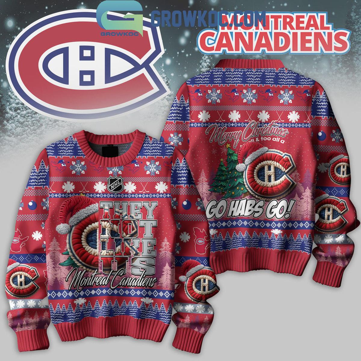 Montreal Canadiens They Not Like Us Go Habs Go Merry Christmas Ugly Sweater 1 NJDdf