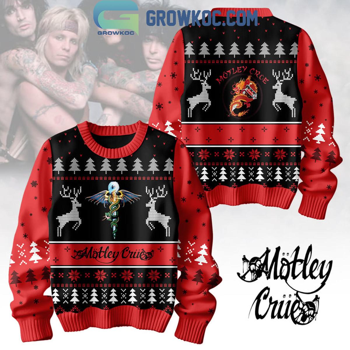 Motley Crue DonE28099t Go Away Mad On Christmas 2024 Ugly Sweater 1 KmitS