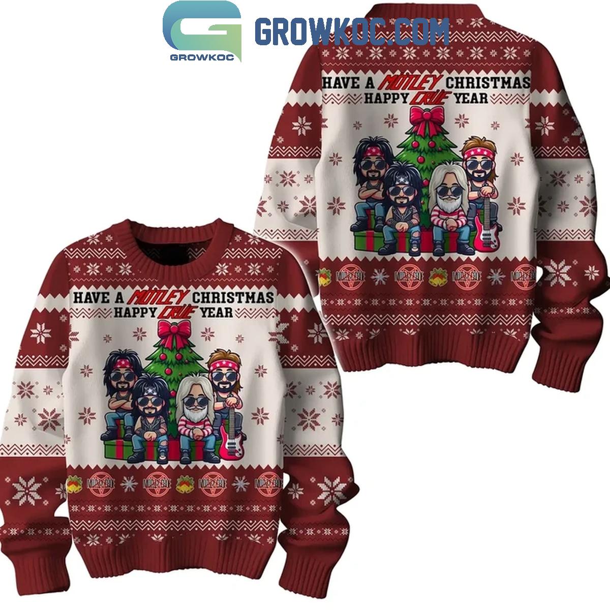 Motley Crue Have A Motley Christmas Happy Crue Year 2025 Ugly Sweater 1 0aa3Y