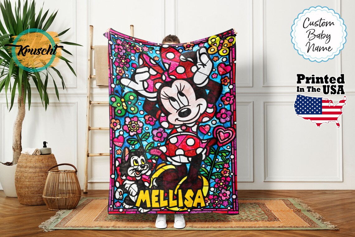 Mouse Movie Custom Name Blanket Personalized Blanket Personalized Gifts Mouse Cartoon Blanket Gifts For Kid Baby Blanket 0