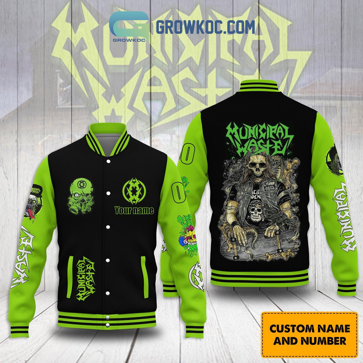 Municipal Waste Fan Name Personalized Baseball Jacket2B1 myqLg