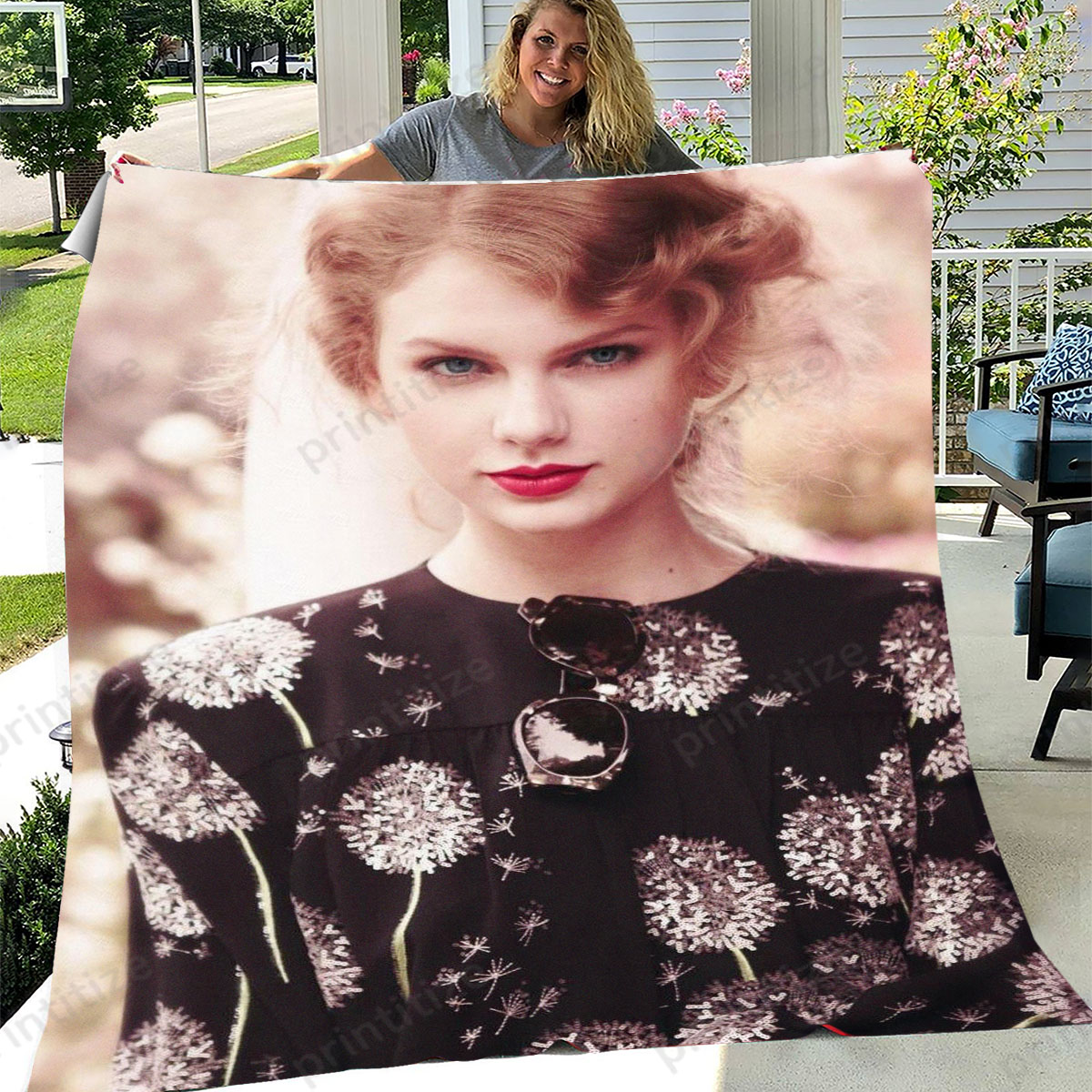 Music Taylor Swift Vintage Mock Jigsaw Blanket 0