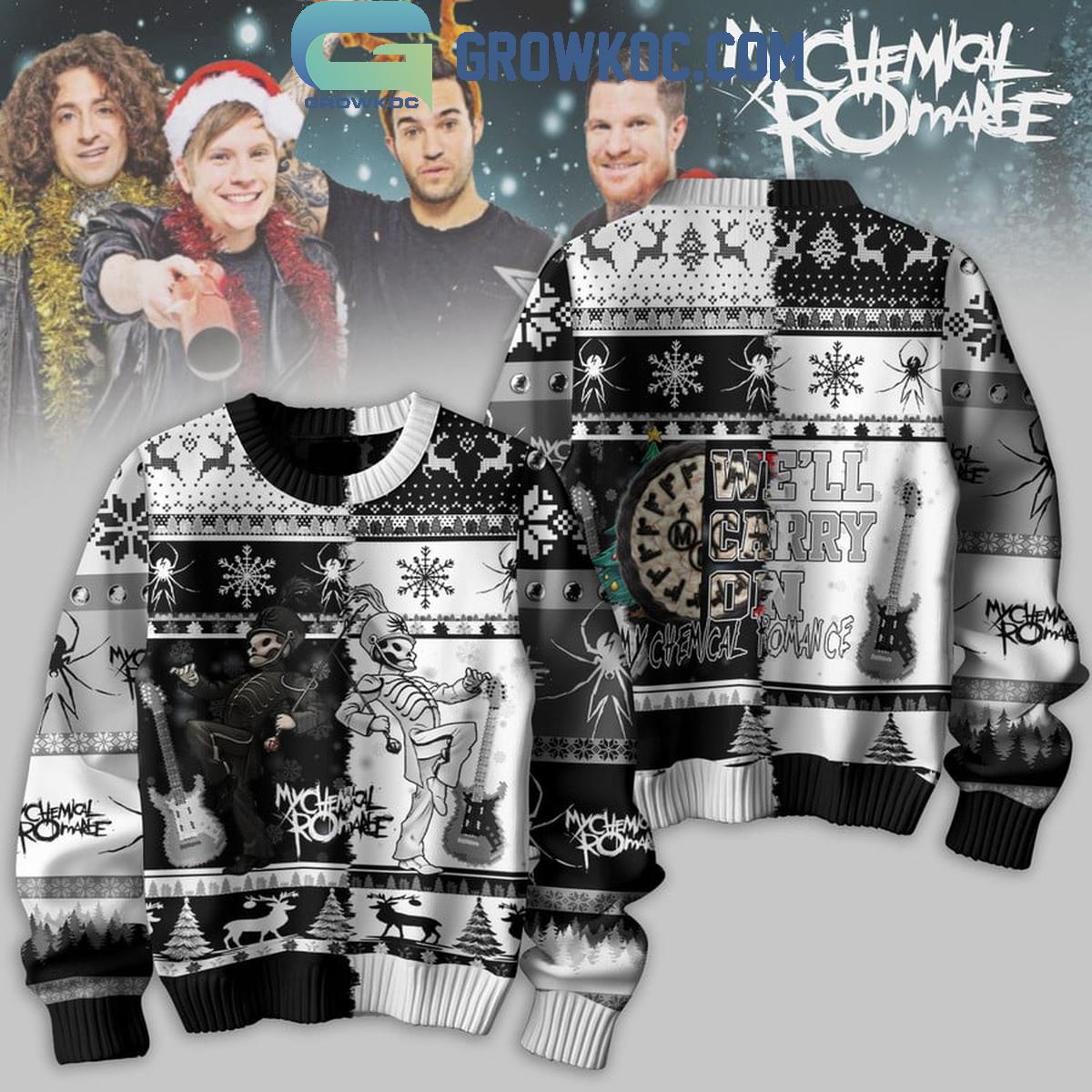 My Chemical Romance Well Carry On Christmas Ugly Sweater 1 mI5t4