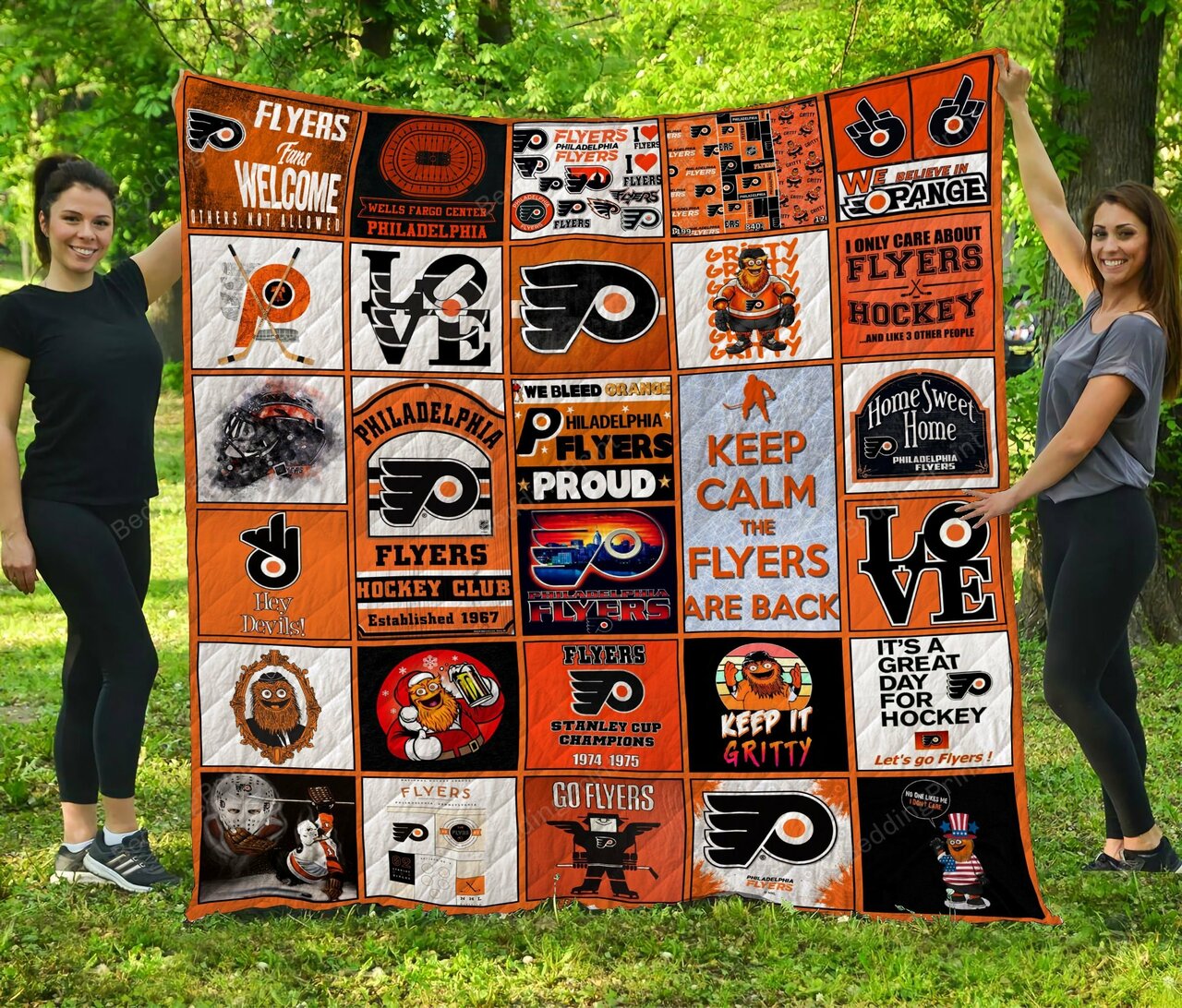 NHL Philadelphia Flyers Quilt Bedding Set Blanket Personalize for Home Decor or Picnic 0