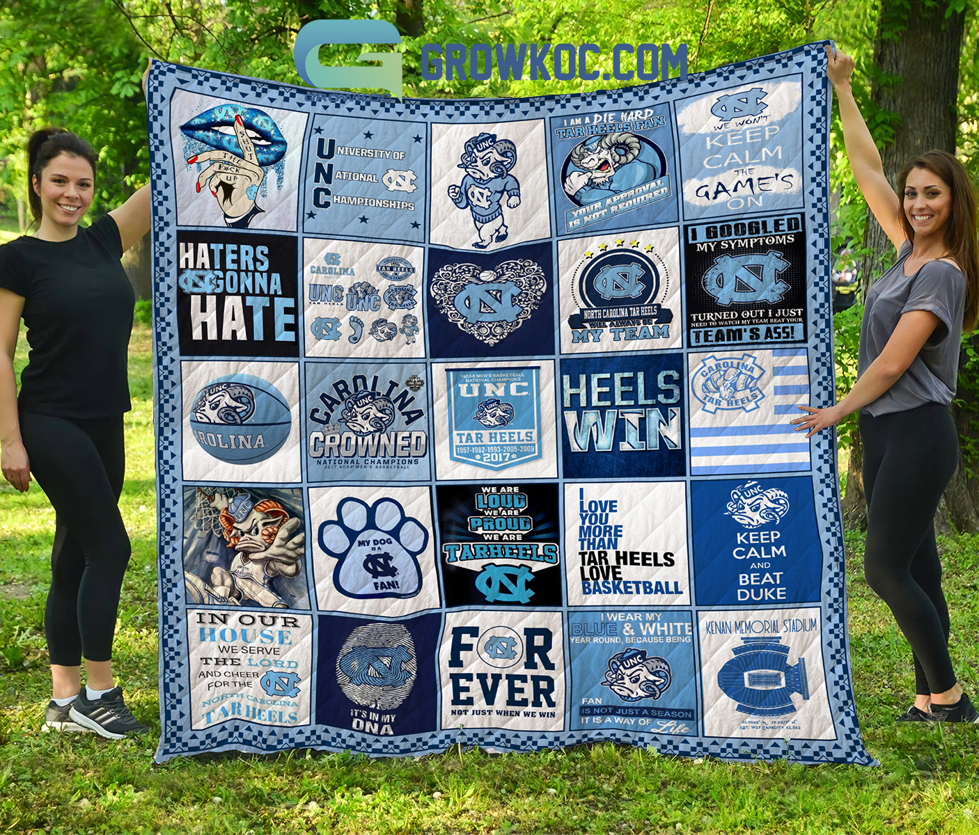 NORTH CAROLINA TAR HEELS NCAA Collection Design Fleece Blanket Quilt2B1 ukQAr