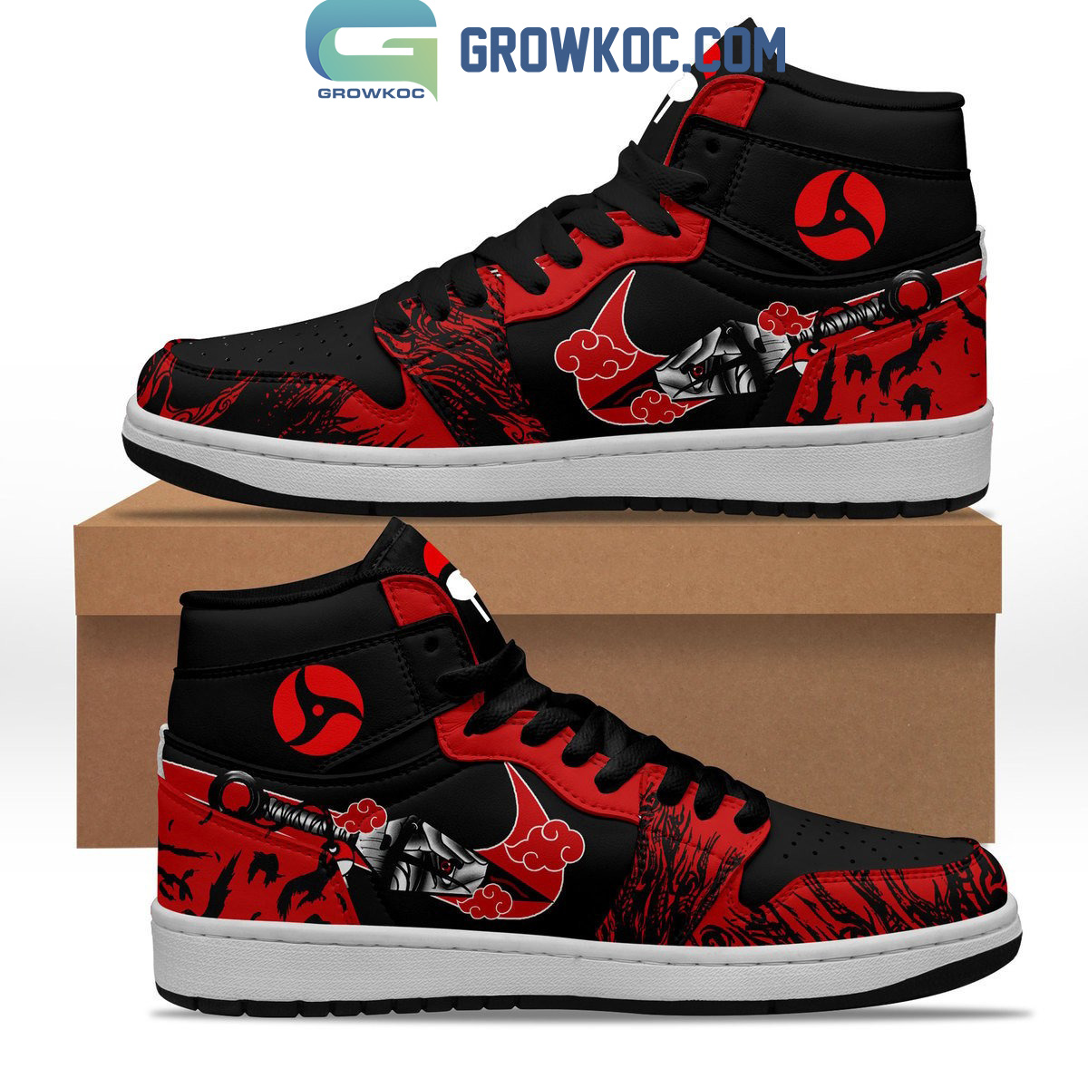 Naruto Itachi Uchiha Sharingan Akatsuki Fan Air Jordan 1 Shoes2B1 jfp8w