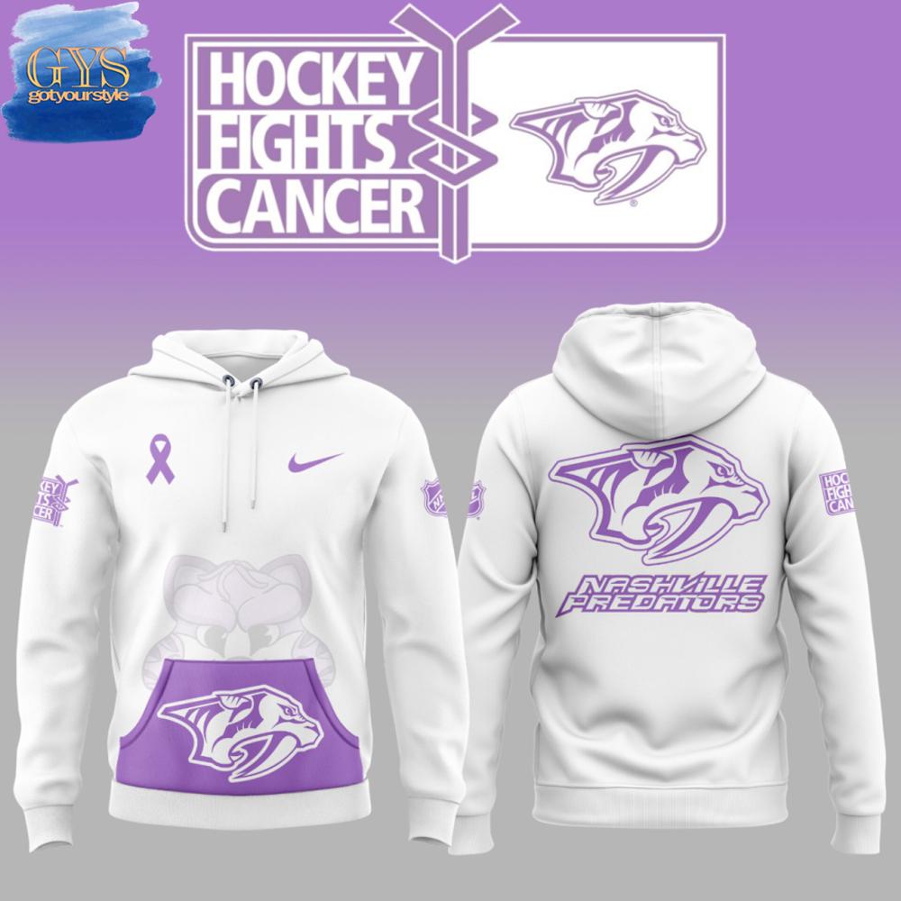 Nashville Predators Hockey Fights Cancer Night 2025 Hoodie 1