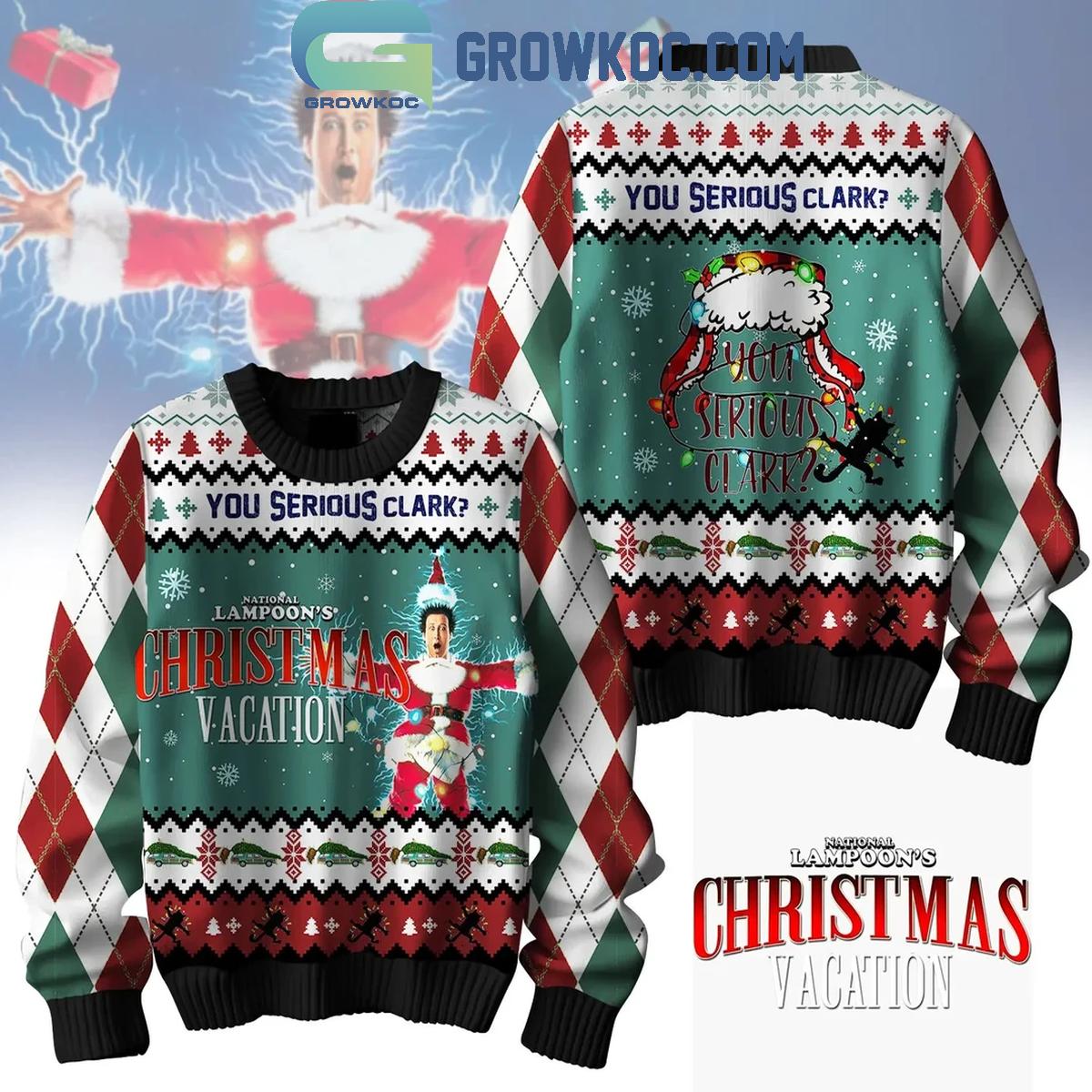 National Lampoons Christmas Vacation You Serious Clark 2024 Ugly Sweater 1 lFATY