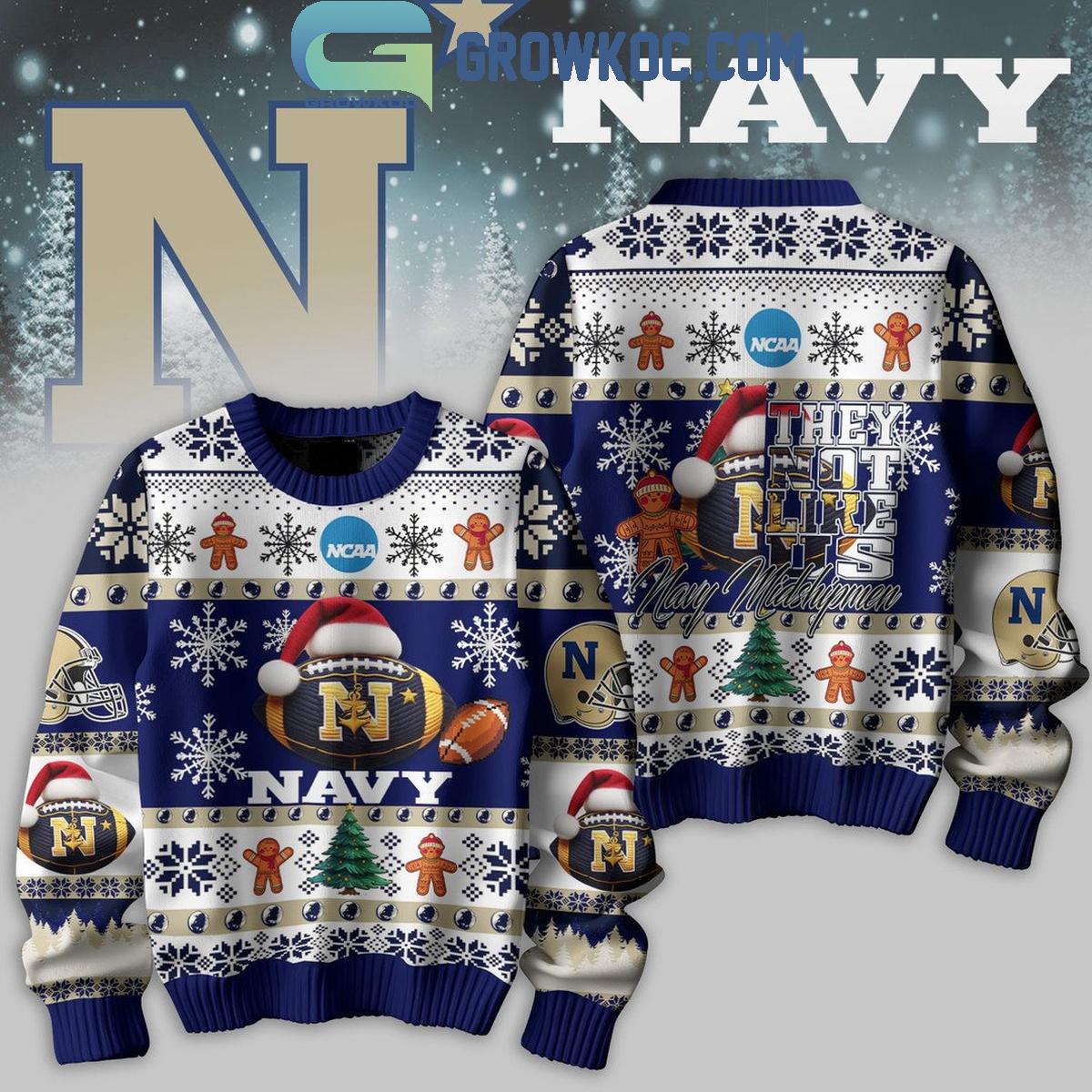 Navy Midshipmen Christmas They Not Like Us Midshipmen Ugly Sweater 1 WojeU