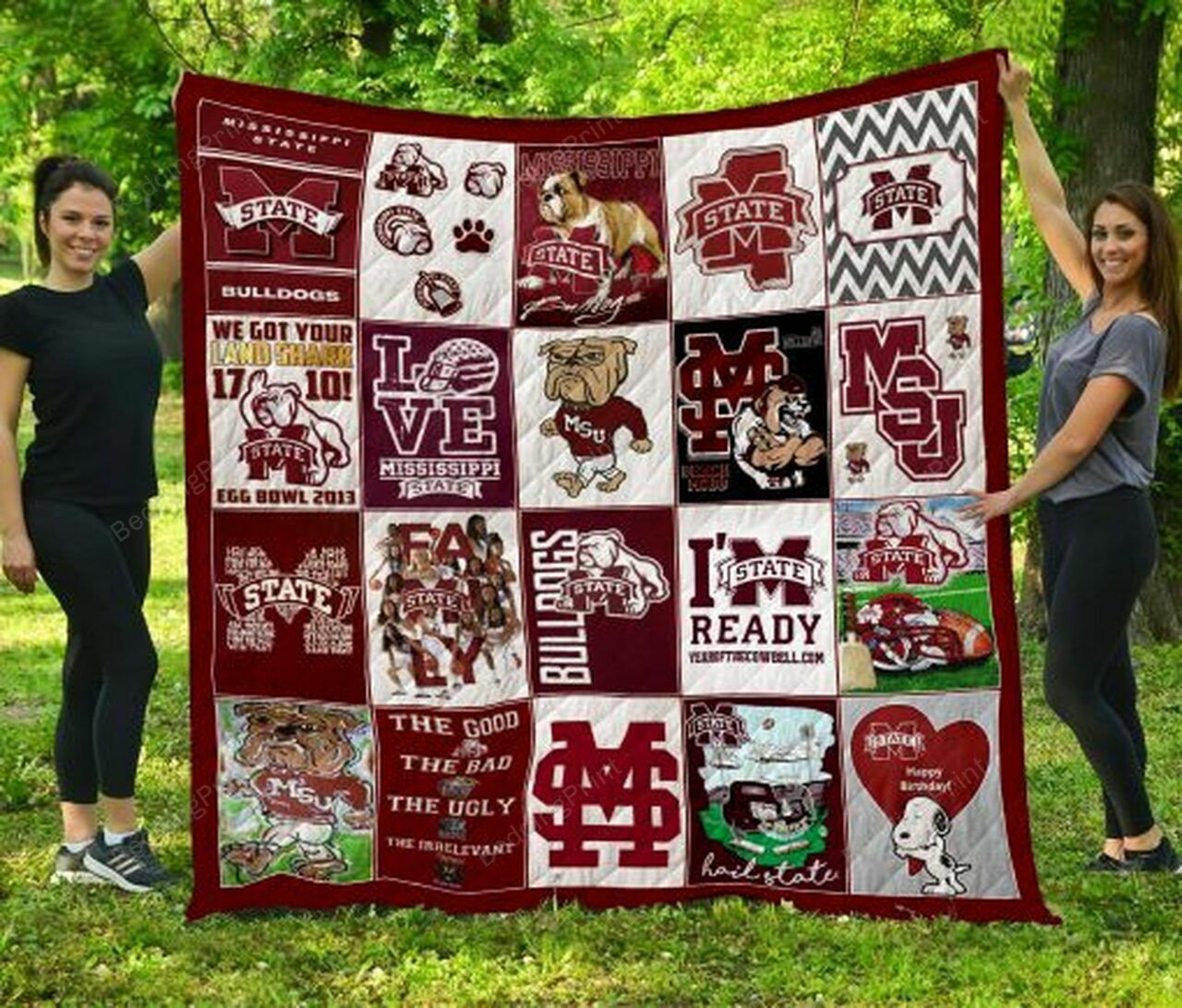Ncaa Mississippi State Bulldogs Quilt Bedding Set Blanket Bedroom Decor Gifts for Family 0