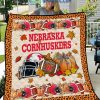 Nebraska Cornhuskers NCAA Football Welcome Fall Pumpkin Halloween Fleece Blanket Quilt2B1 w1xjN