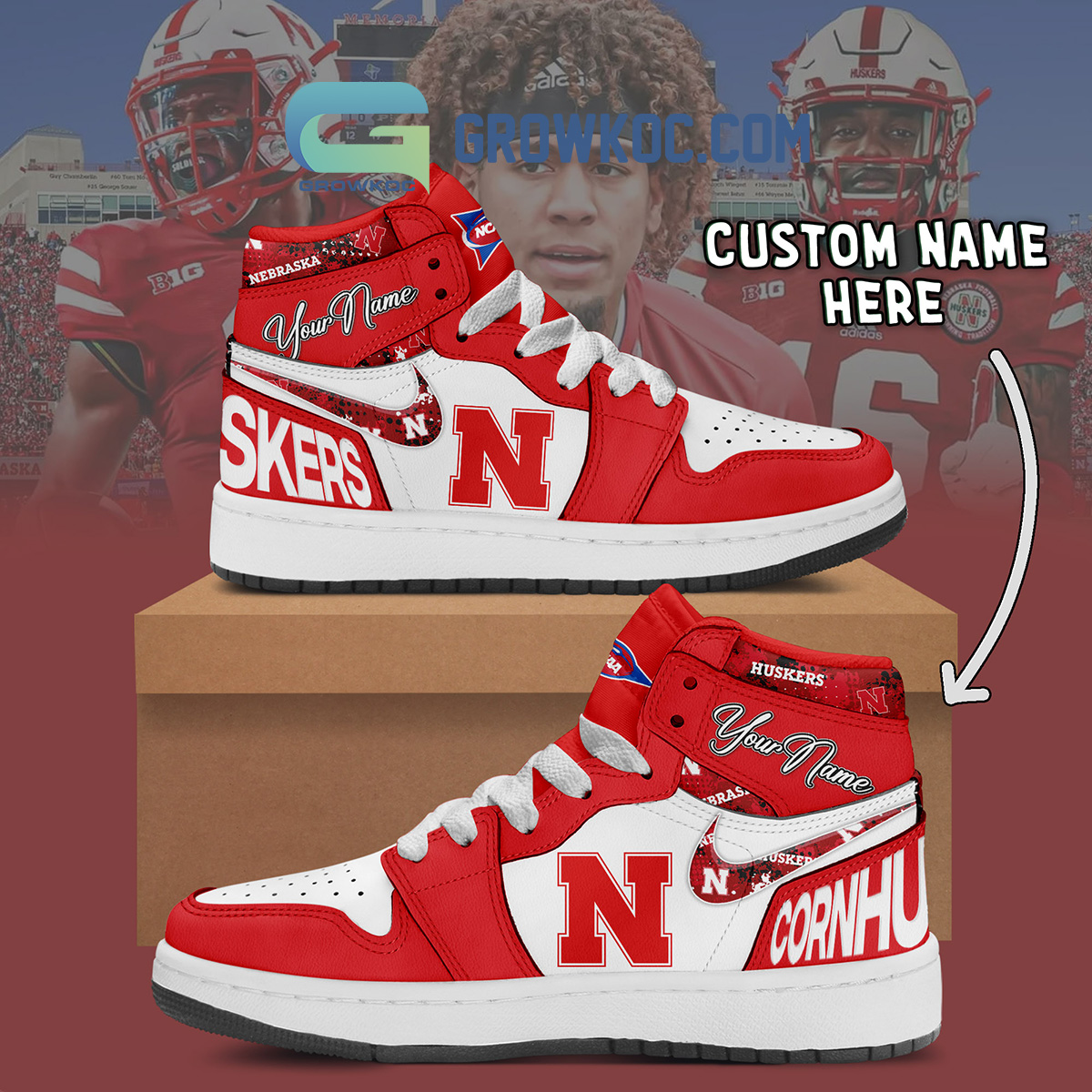 Nebraska Cornhuskers NCAA Personalized Air Jordan 1 Shoes2B1 8Jmiy