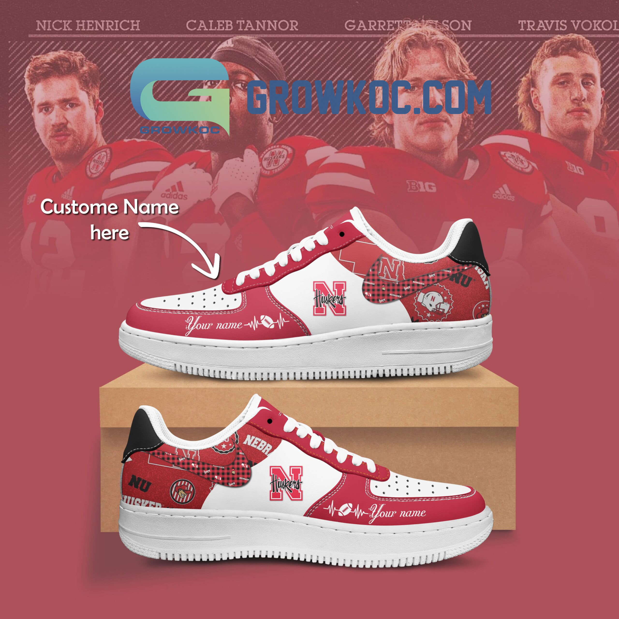 Nebraska Cornhuskers Personalized Air Force 1 Shoes2B1 d5z7b