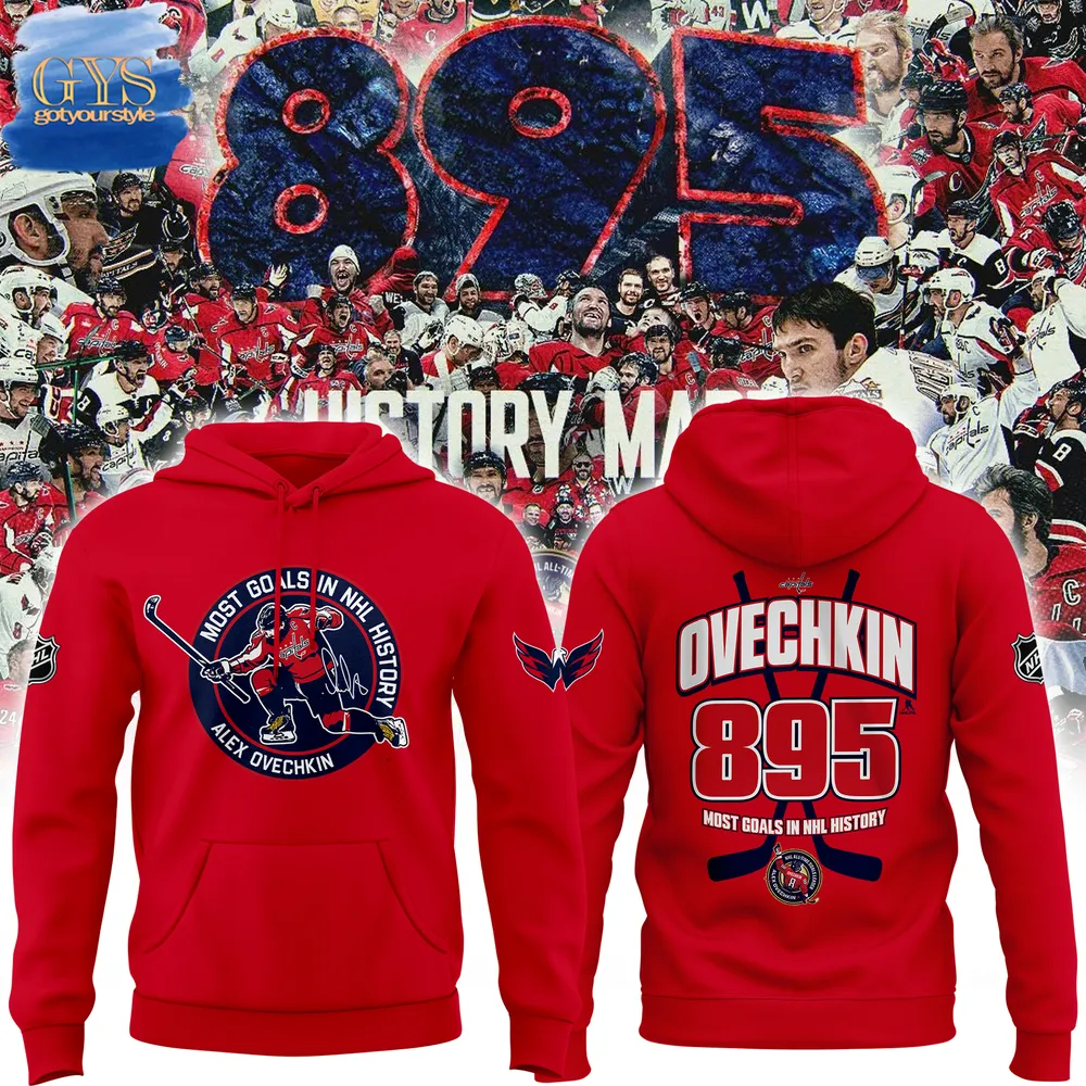 New Alexander Ovechkin Washington Capitals NHL All Time Leading Goal Scorer Cross Sticks Hoodie 1