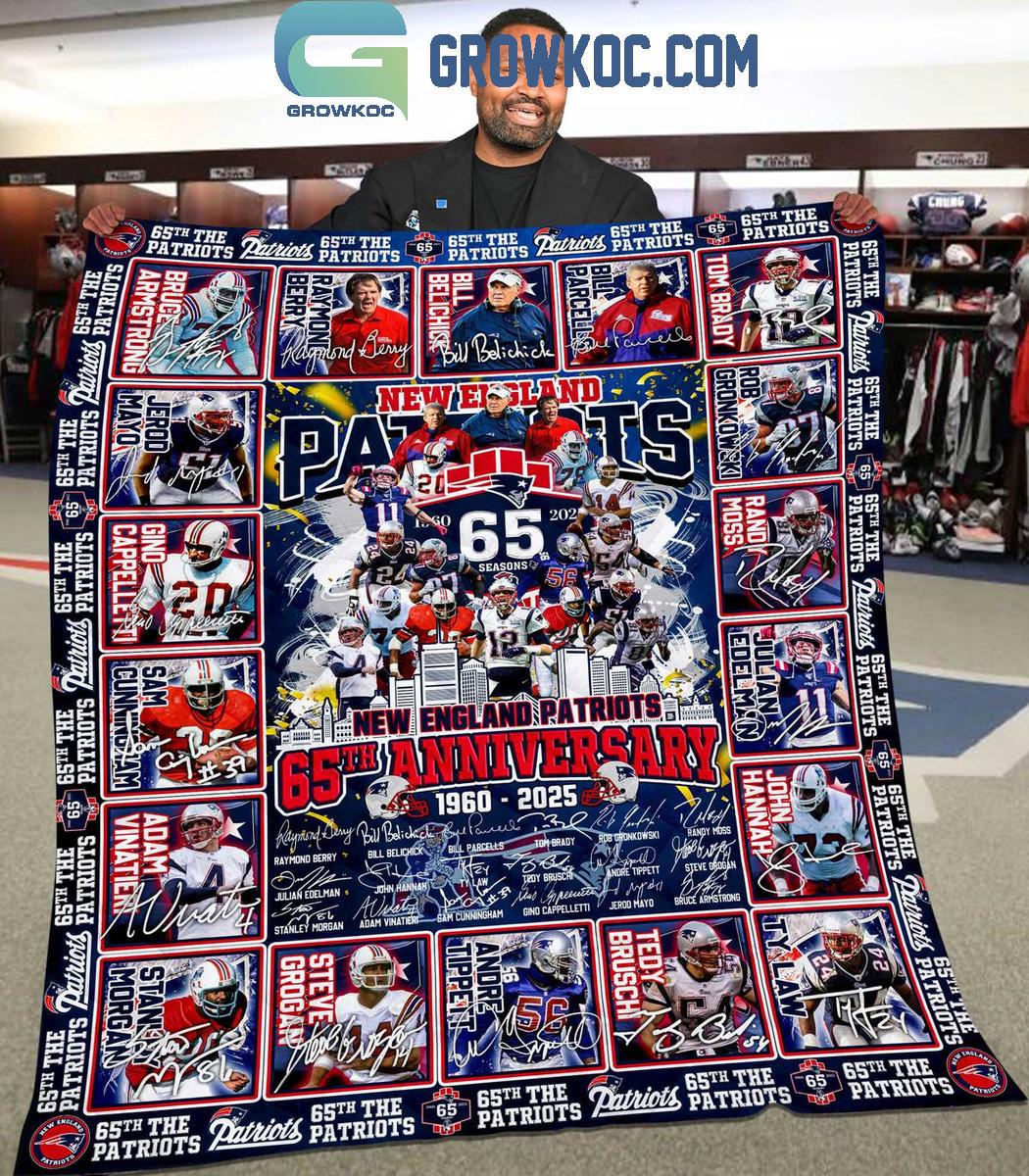 New England Patriots 65 Seasons 65th Anniversary 1960 2025 Fleece Blanket Quilt 1 tIse5 New England Patriots 65 Seasons 65th Anniversary 1960 2025 Fleece Blanket Quilt 1 tIse5