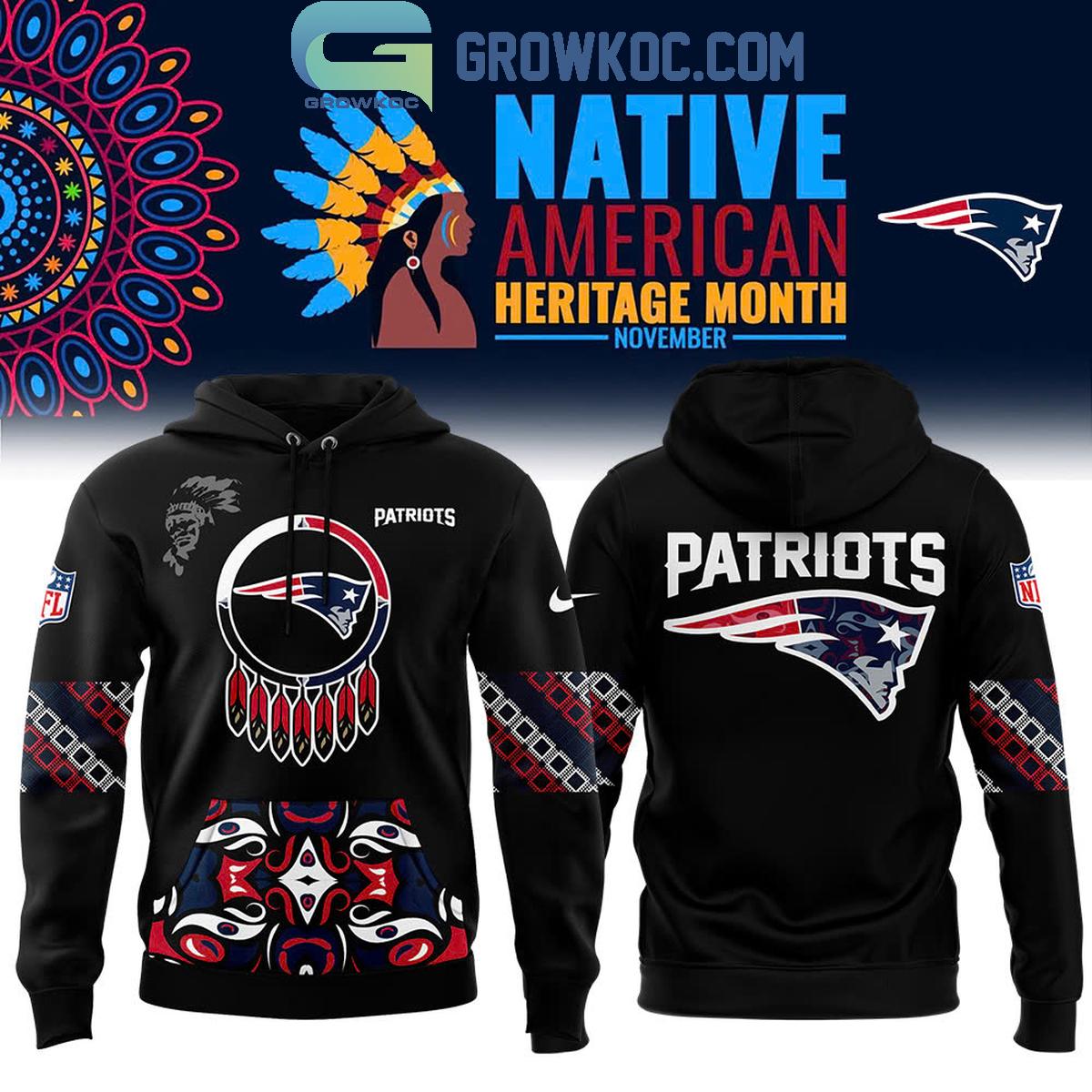 New England Patriots Celebrating Native American Heritage Month 2024 Hoodie T Shirt 1 J69YQ