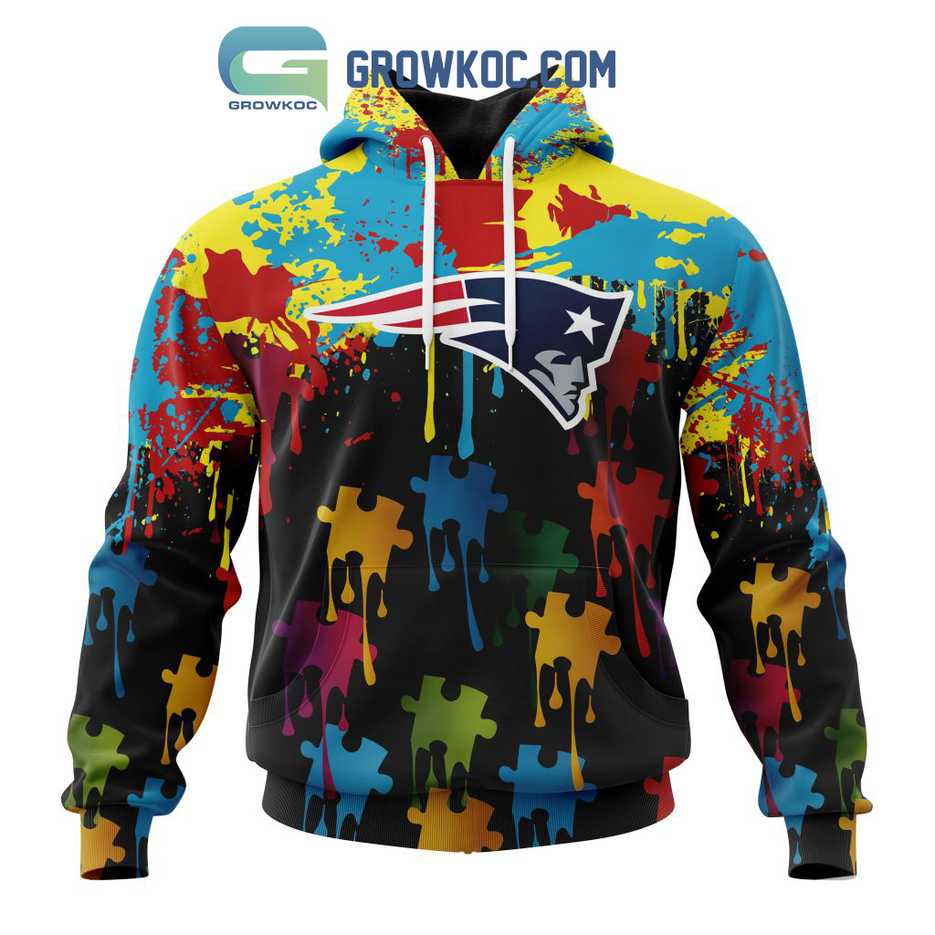 New England Patriots Personalized Autism Awareness Puzzle Painting Hoodie Shirts2B1 fZEj0