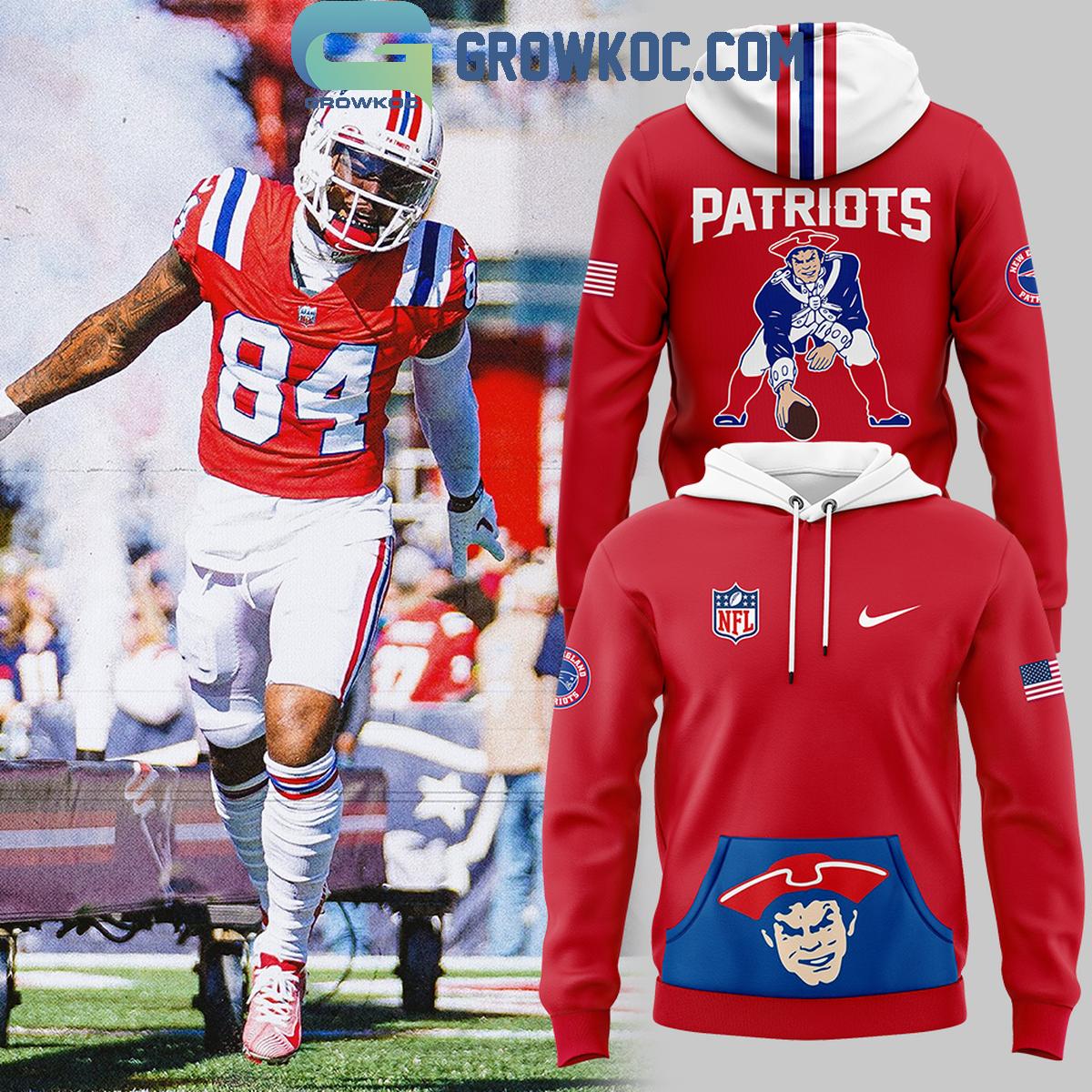 New England Patriots Rewind 2024 Red Throwback Hoodie T Shirt 1 IId13