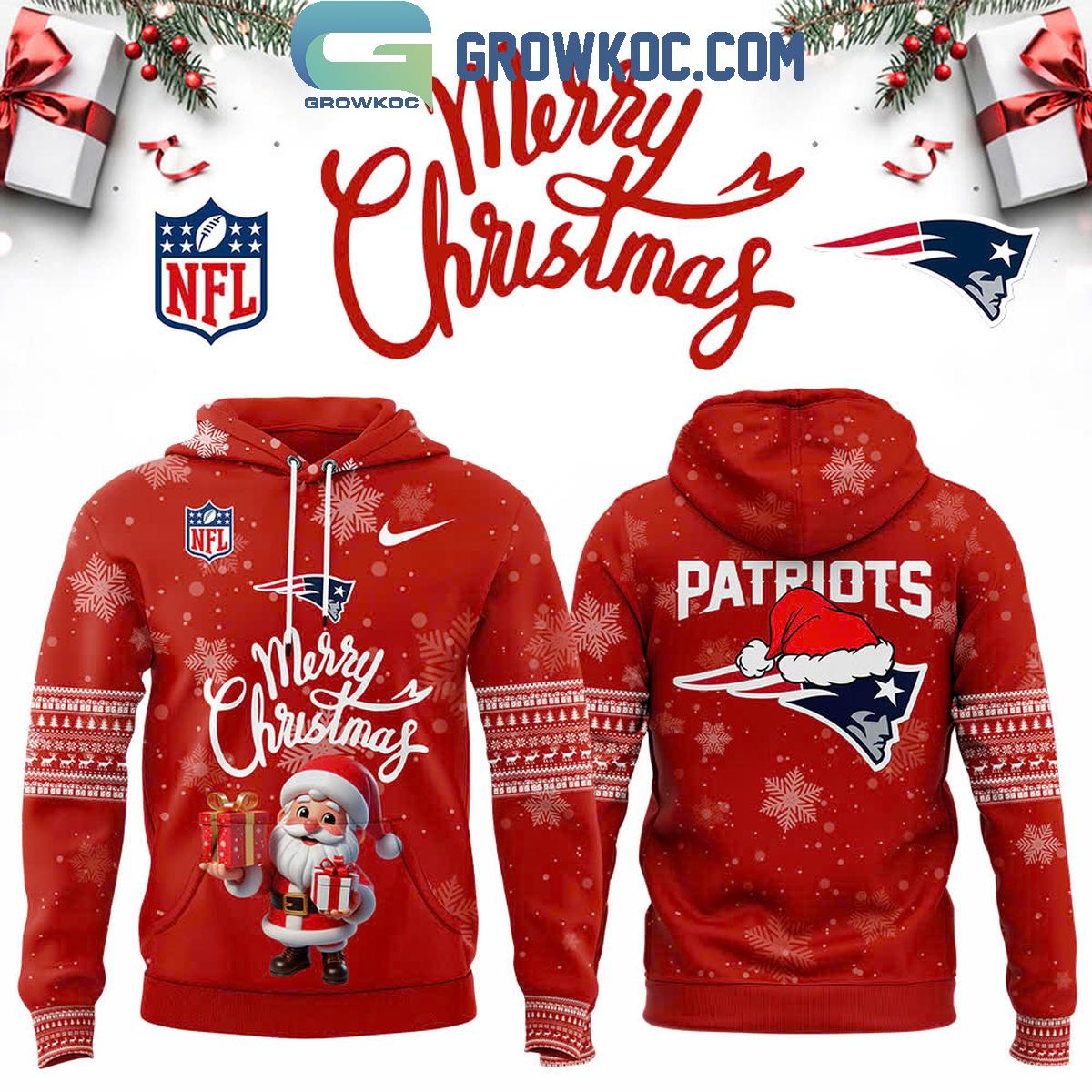 New England Patriots Santa Claus 2024 Merry Christmas Festive Hoodie T Shirt 1 M1i3T