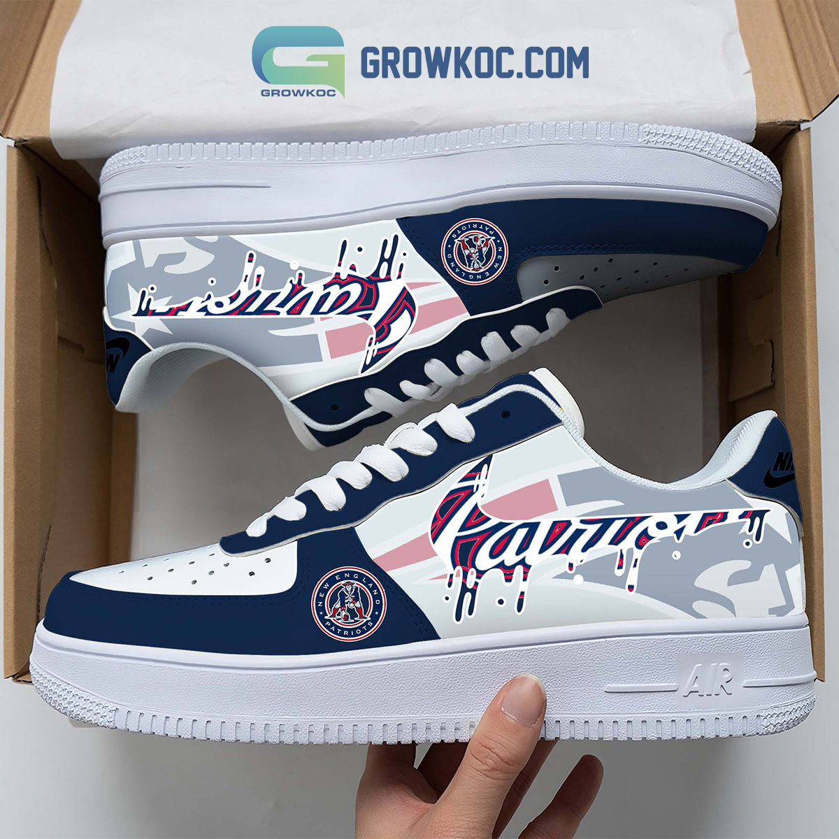 New England Patriots Team Logo Fan Air Force 1 Shoes2B1 FRN65