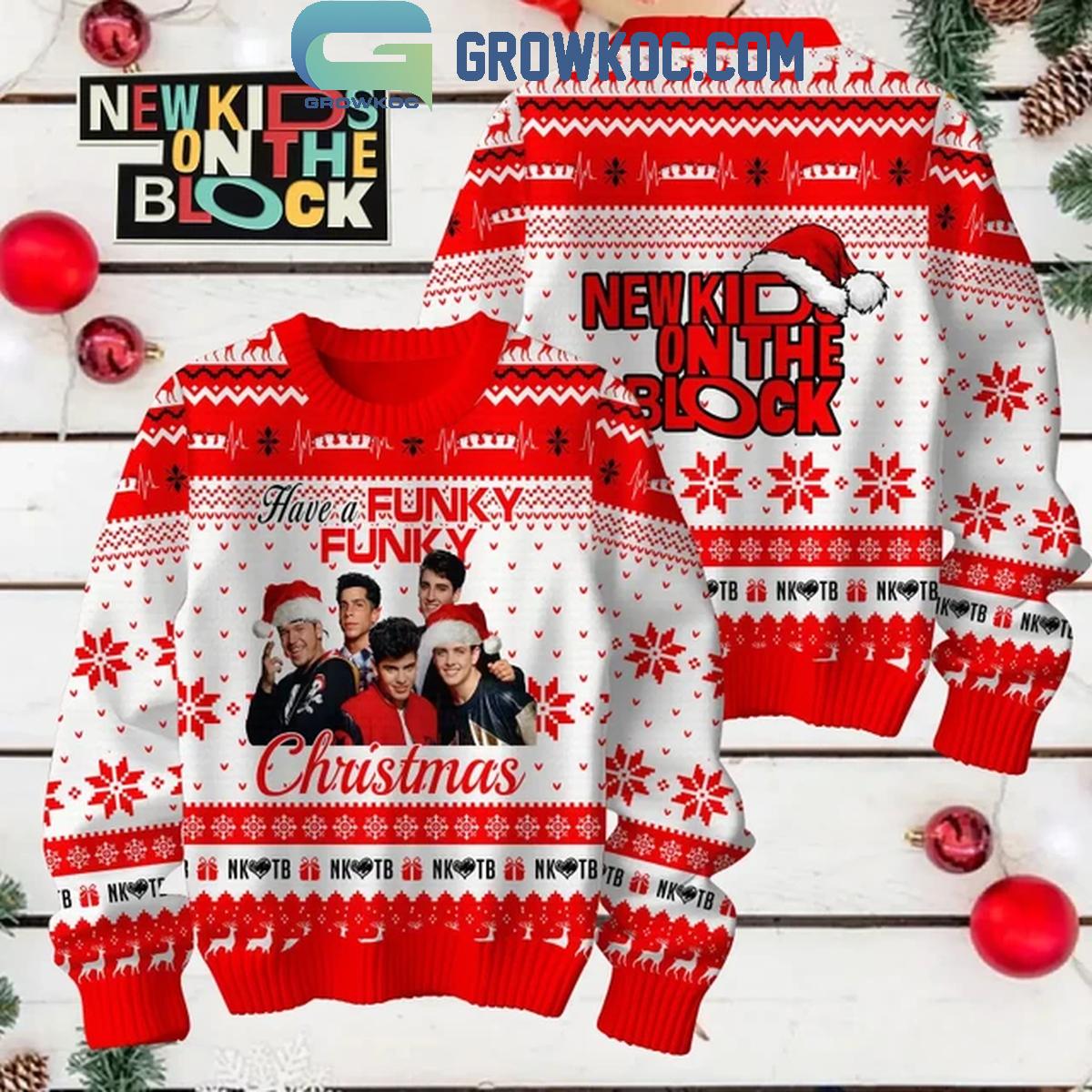 New Kids On The Blocks Funky Funky 2024 Christmas Ugly Sweater 1 nJouk