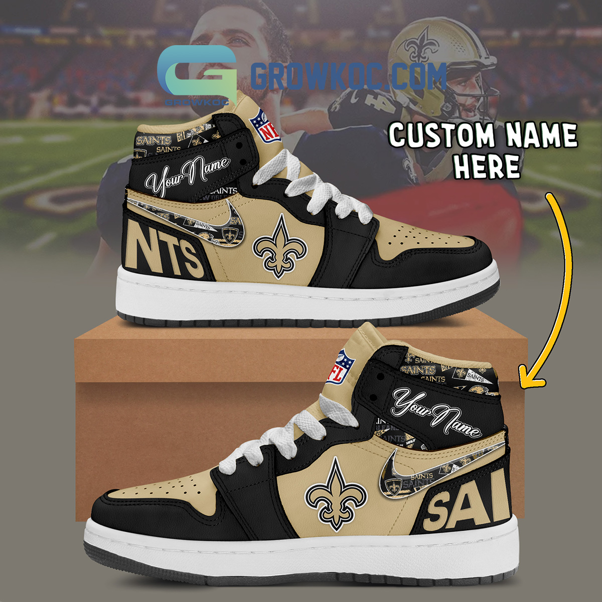 New Orleans Personalized Air Jordan 1 High Top Shoes Sneakers2B1 iQ4K7