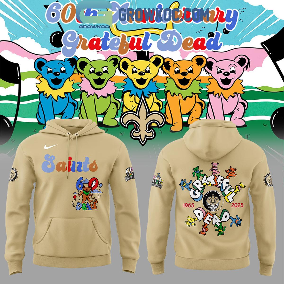 New Orleans Saints 60th Anniversary Birthday Grateful Dead Hoodie Shirt 1 yhZYb
