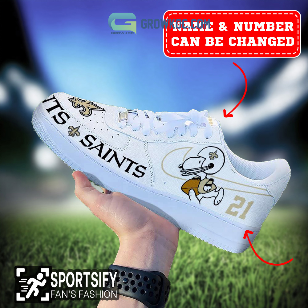 New Orleans Saints NFL Snoopy Personalized Air Force 1 Low Top Shoes2B1 wQFsi