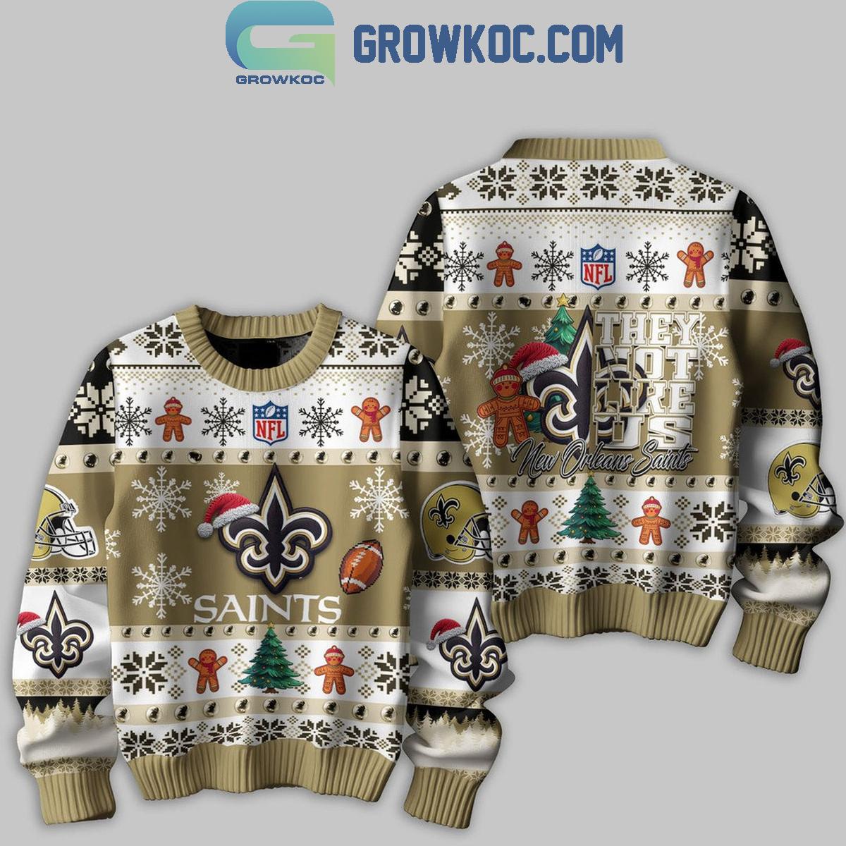 New Orleans Saints They Not Like Us Christmas Happy Holidays Ugly Sweater 1 ROV5c