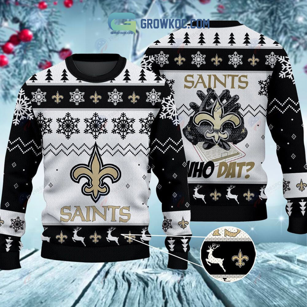 New Orleans Saints Who Dat Christmas Ugly Sweater2B1 SHAuT