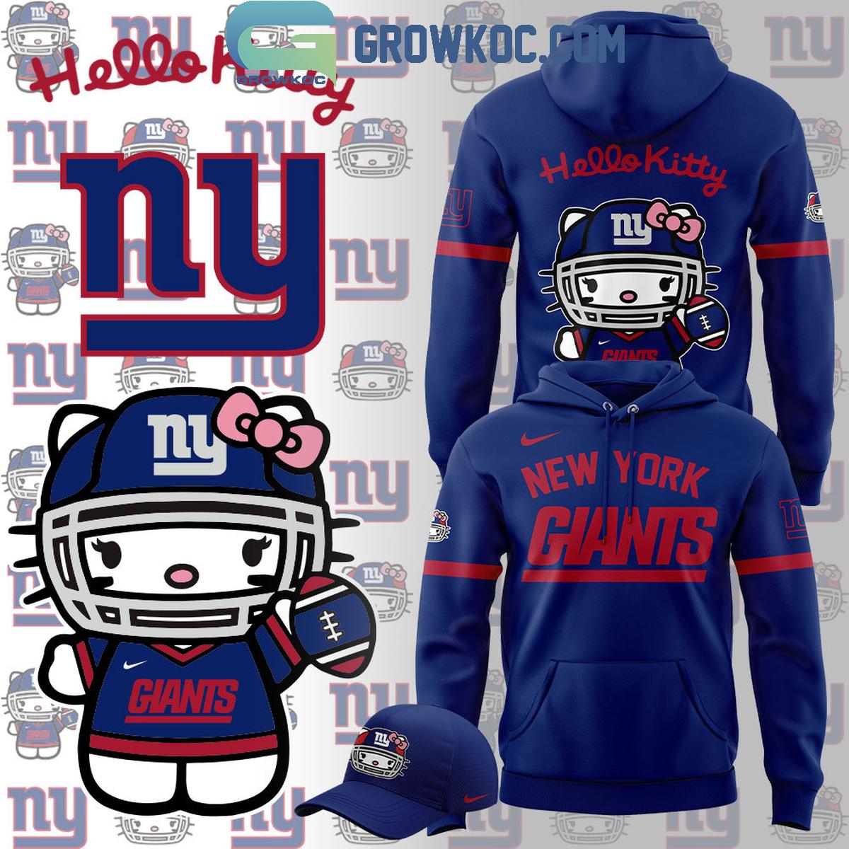 New York Giants Celebrating 50th Anniversary Hello Kitty Blue Hoodie T Shirt 1 FbRqq
