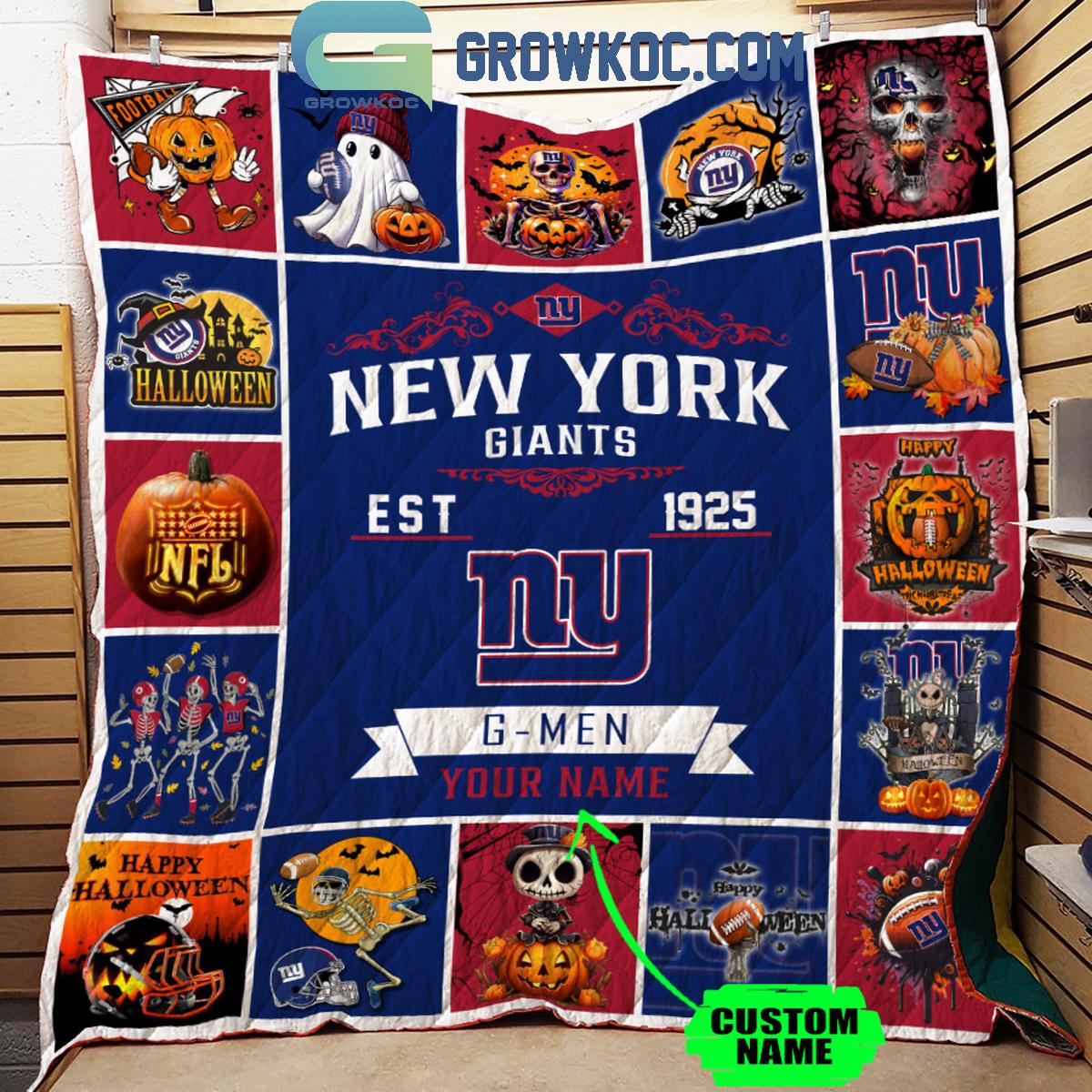 New York Giants G Men Est. 1925 Personalized Fleece Blanket Quilt 1 zA6gp