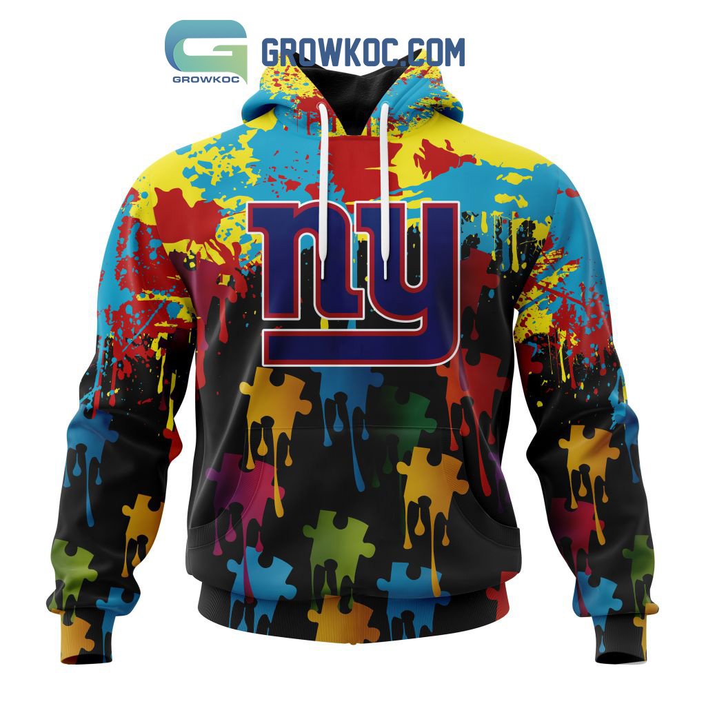 New York Giants Personalized Autism Awareness Puzzle Painting Hoodie Shirts2B1 lZFp9