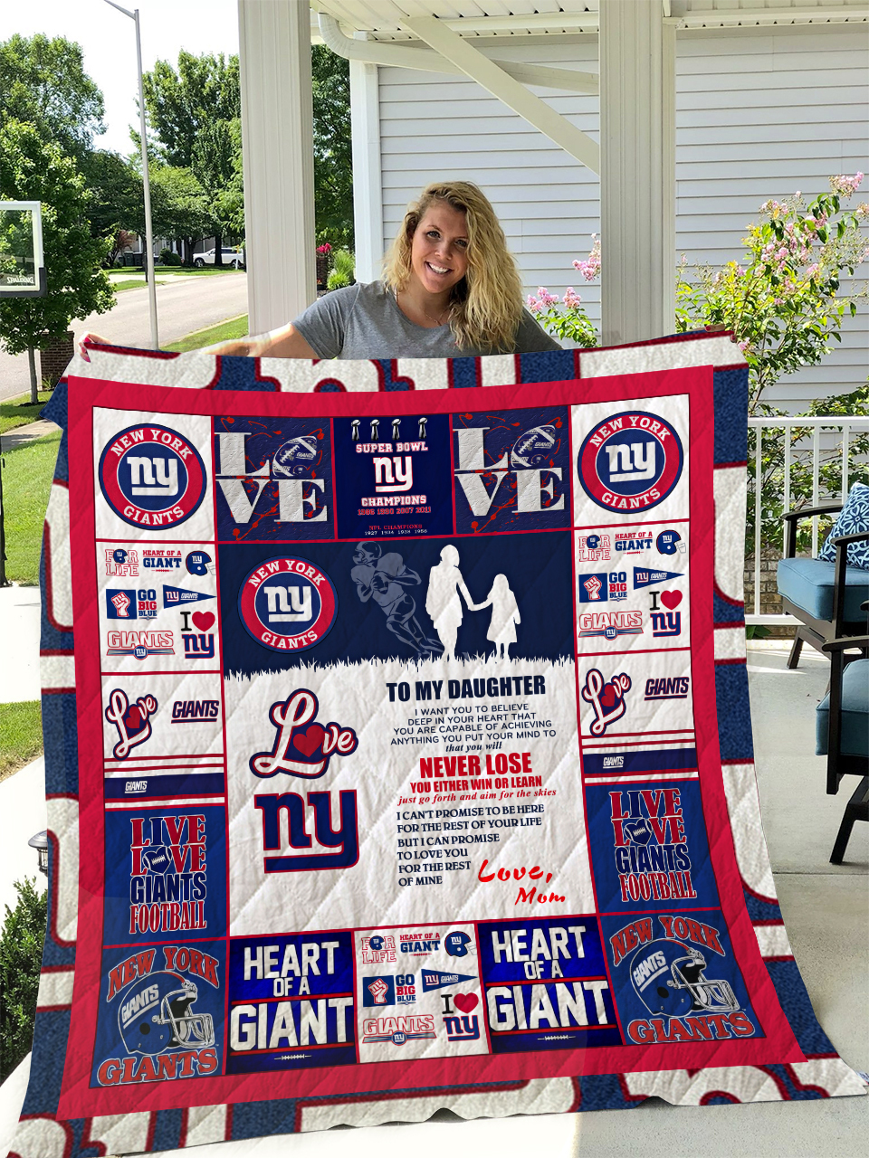 New York Giants To My Daughter Love Mom Quilt Bedding Set Bedroom Decor Gifts for Family 0 New York Giants To My Daughter Love Mom Quilt Bedding Set Bedroom Decor Gifts for Family 0