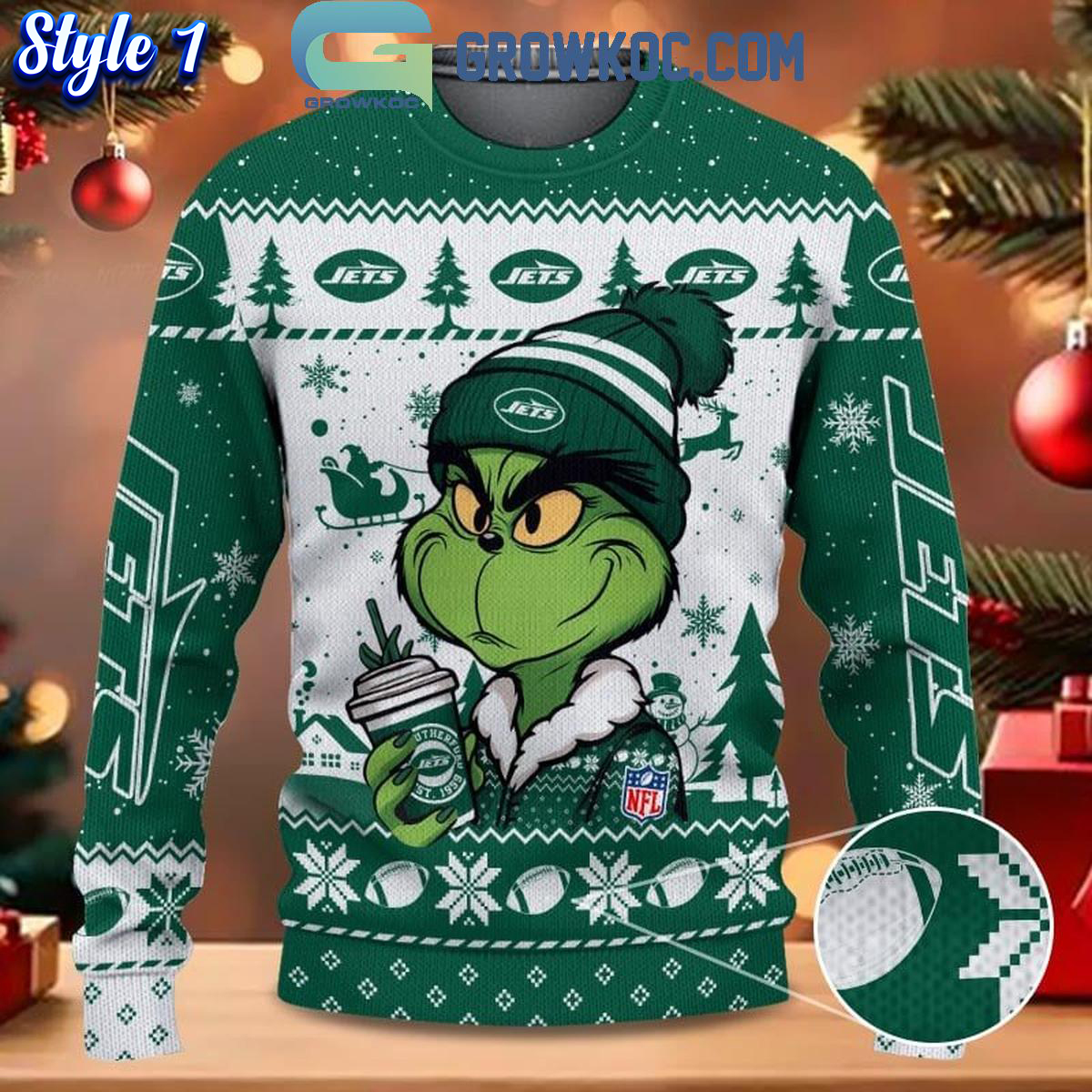 New York Jets Grinch Stolen Christmas 2024 Grinchmas Ugly Sweater 1 57KF4 1
