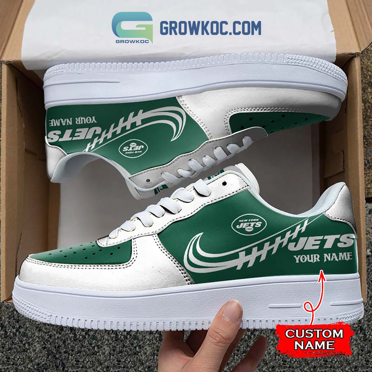 New York Jets Personalized Air Force 1 Sneaker2B1 BZ2OJ