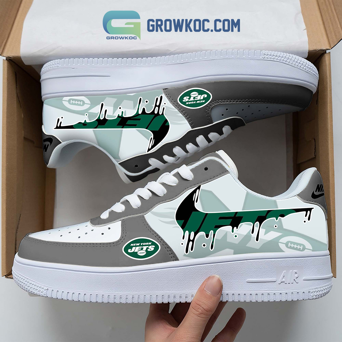 New York Jets Team Logo Fan Air Force 1 Shoes2B1 ZV0t9