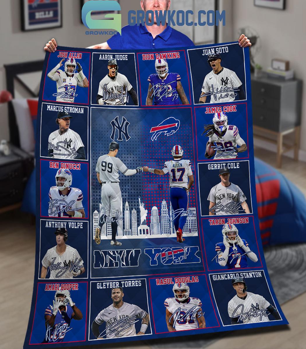 New York Yankees Buffalo Bills The Legends Of NYC Fleece Blanket Quilt 1 HDjQR