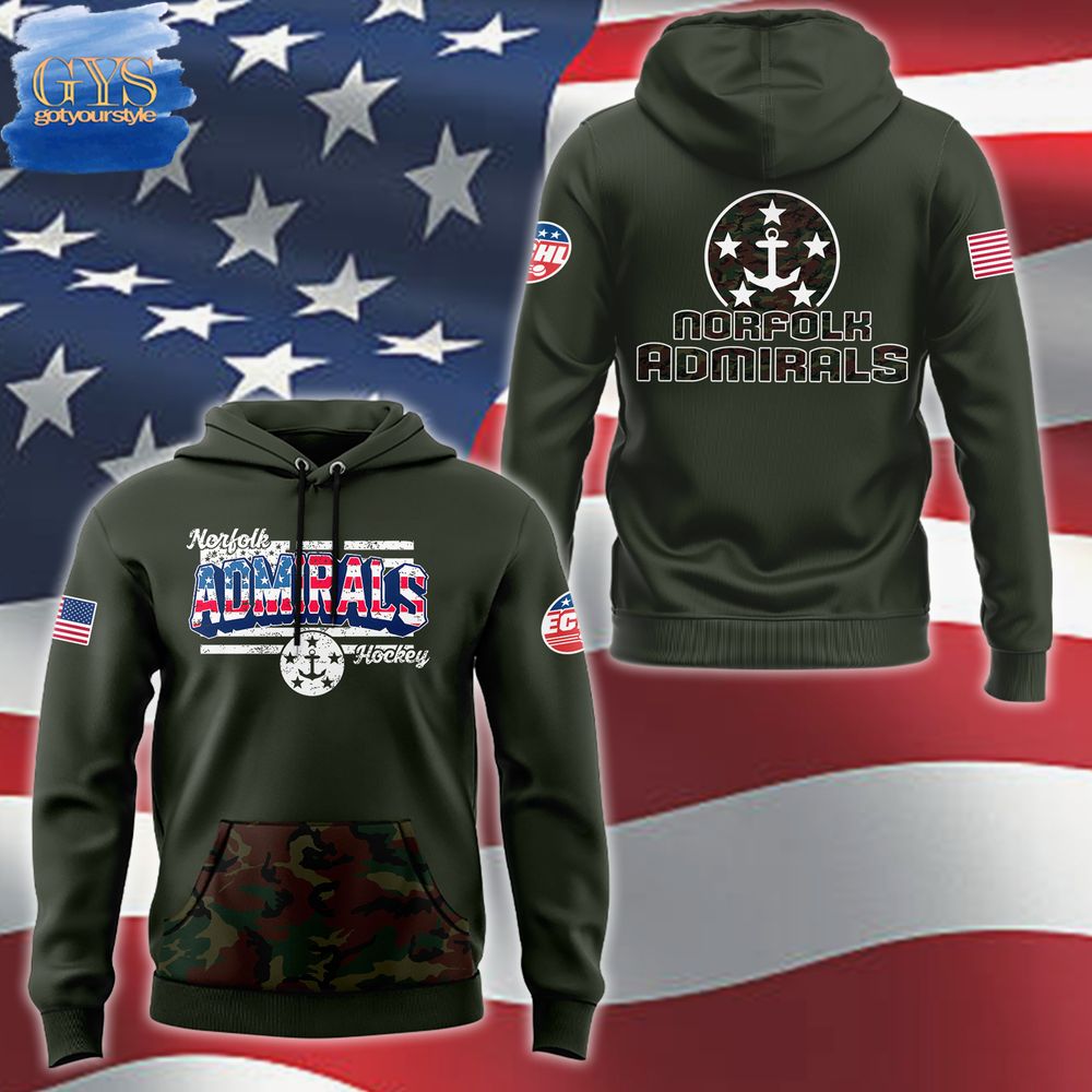 Norfolk Admirals Military Appreciation 2024 Limited Edition Hoodie 1