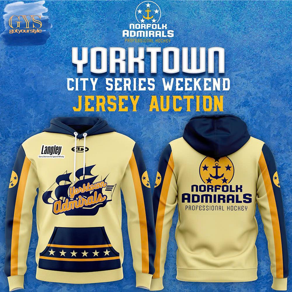 Norfolk Admirals Yorktown City Series Limited Edition Hoodie 1
