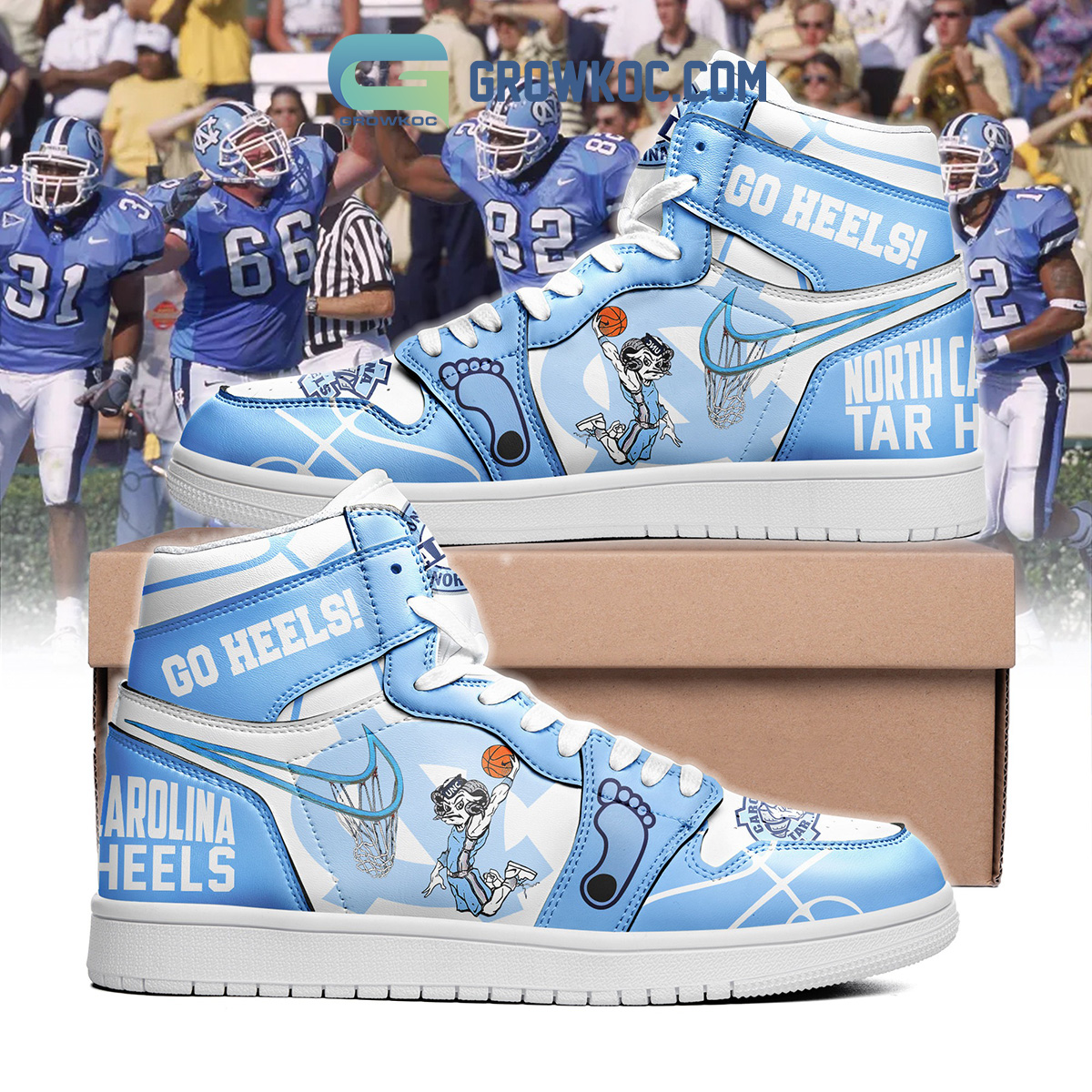 North Carolina Tar Heels Basketball Go Heels Air Jordan 1 Shoes 2B1 kcqRj